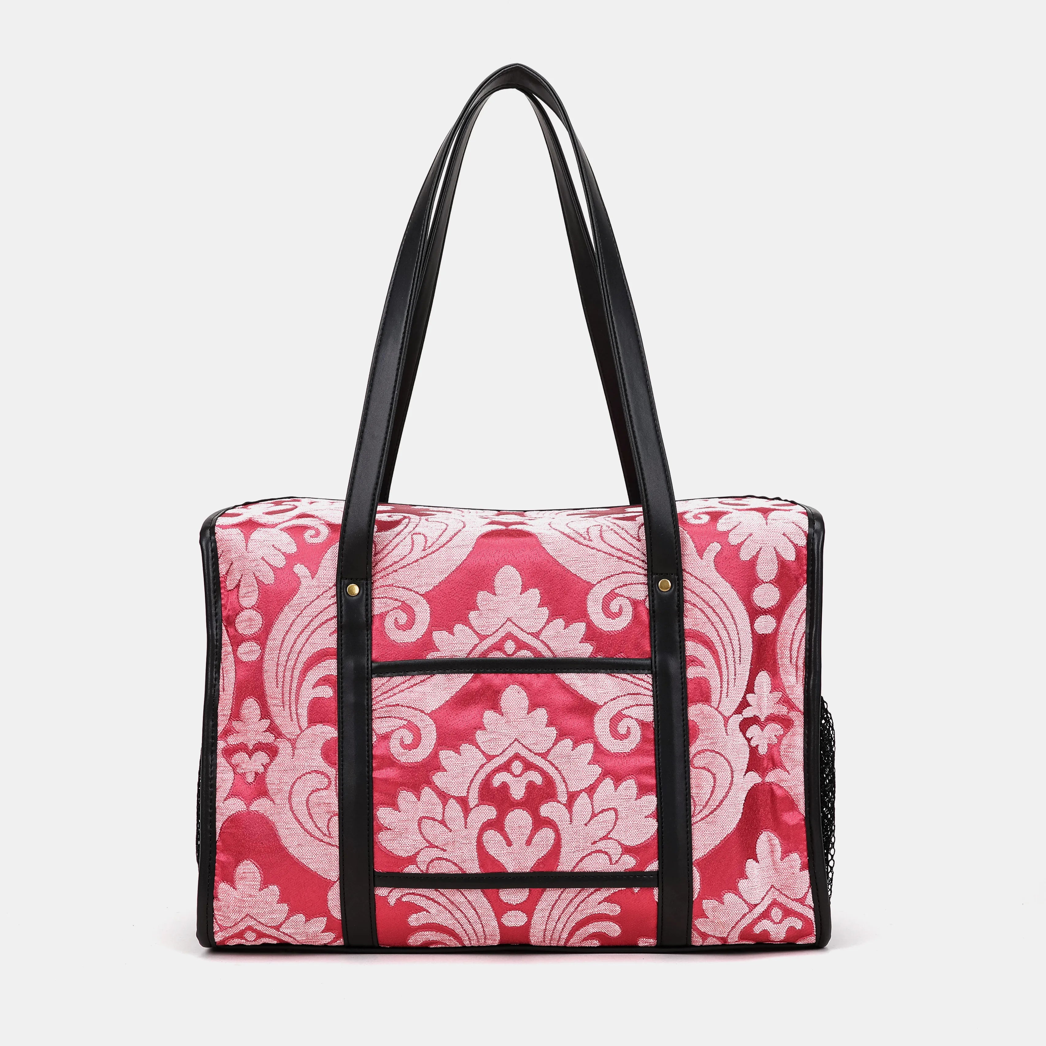 Queen Rose Pink Vintage Carpet Diaper Bag carpetbag of America back