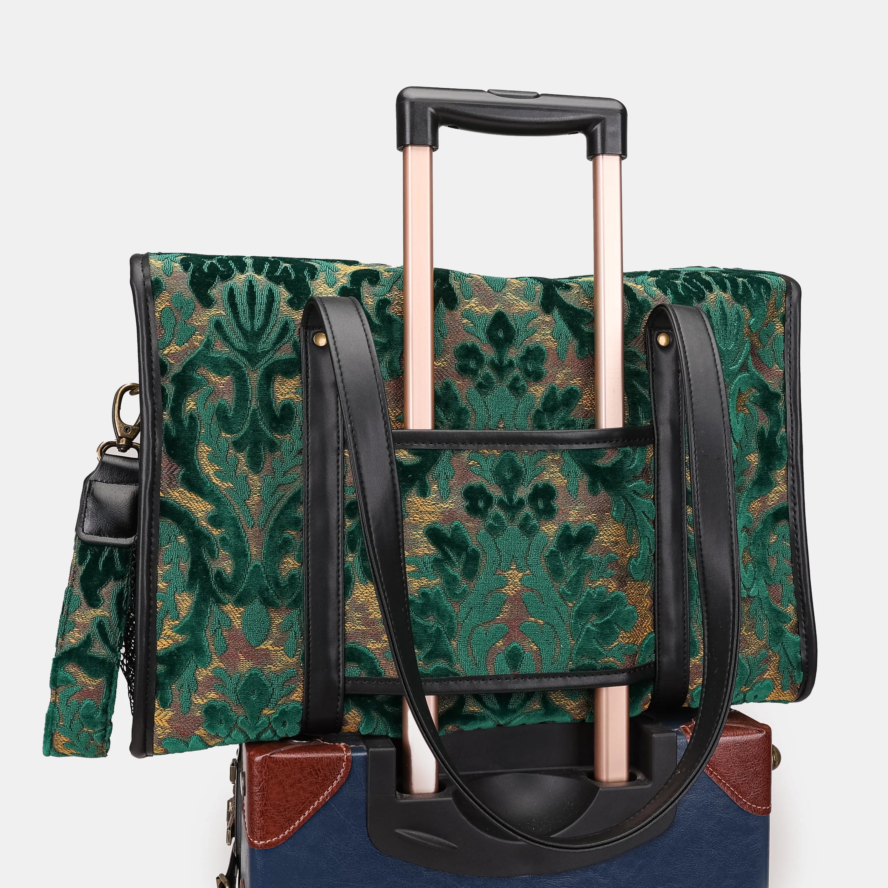 Burnout Velvet Jade Green Vintage Carpet Diaper Bag of America luggage sleeve
