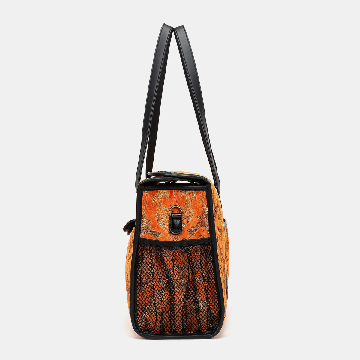 Burnout Velvet Orange Vintage Carpet Diaper Bag Carpetbag of America side