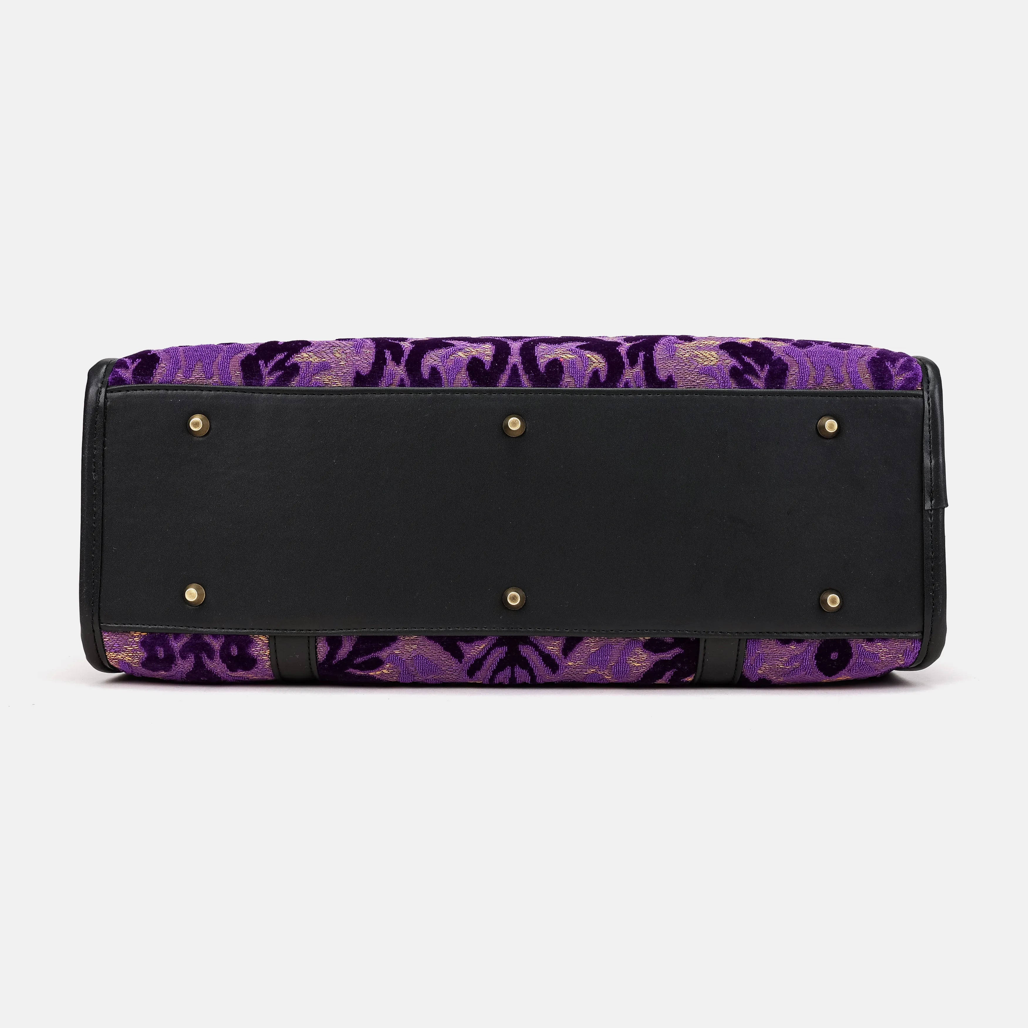 Burnout Velvet Purple Vintage Carpet Diaper Bag Carpetbag of America bottom