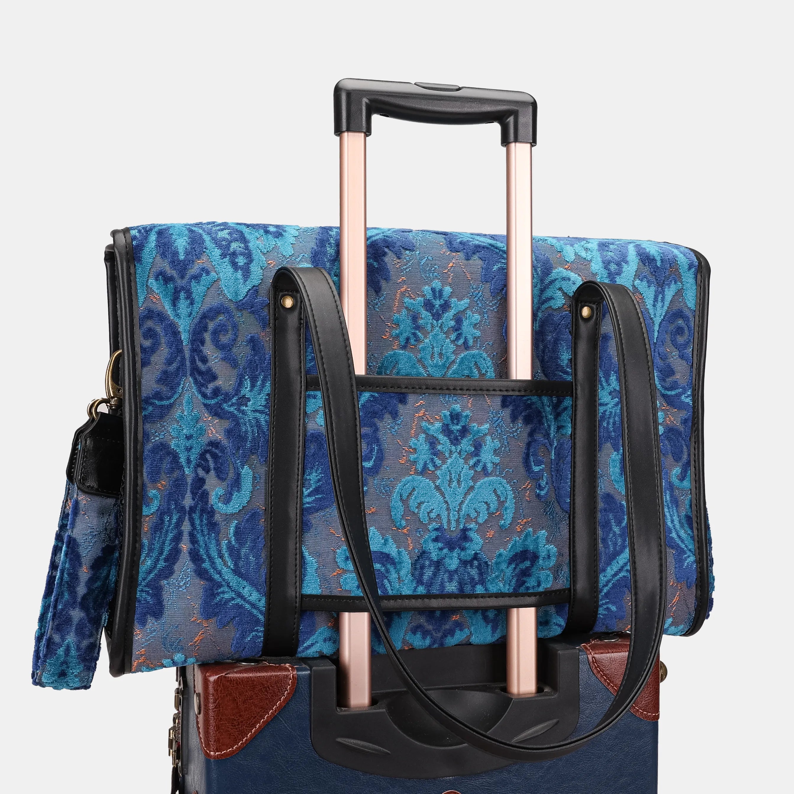 Burnout Velvet Revival Aqua Vintage Carpet Diaper Bag of America luggage sleeve