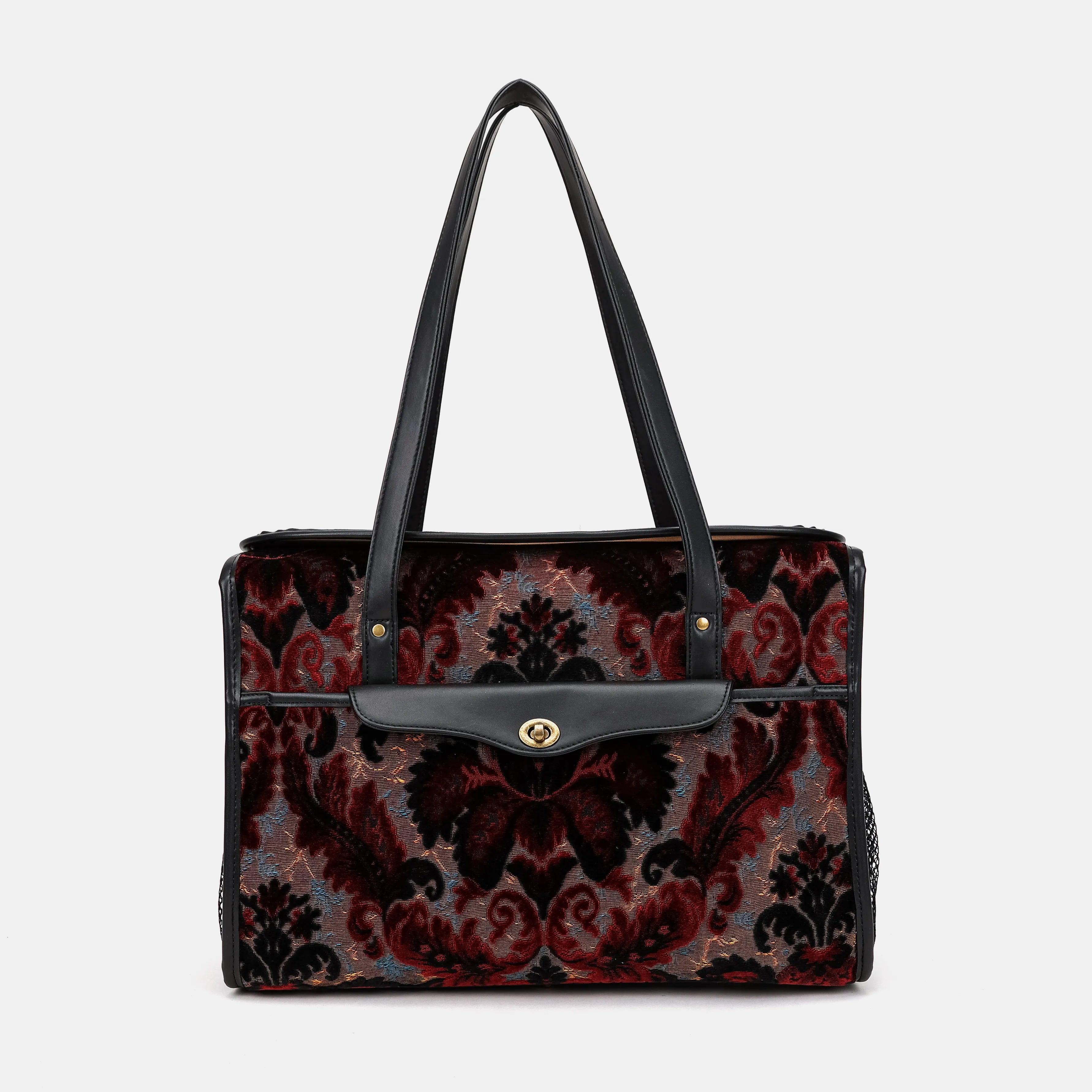 Burnout Velvet Revival Sephia Vintage Carpet Diaper Bag of America main
