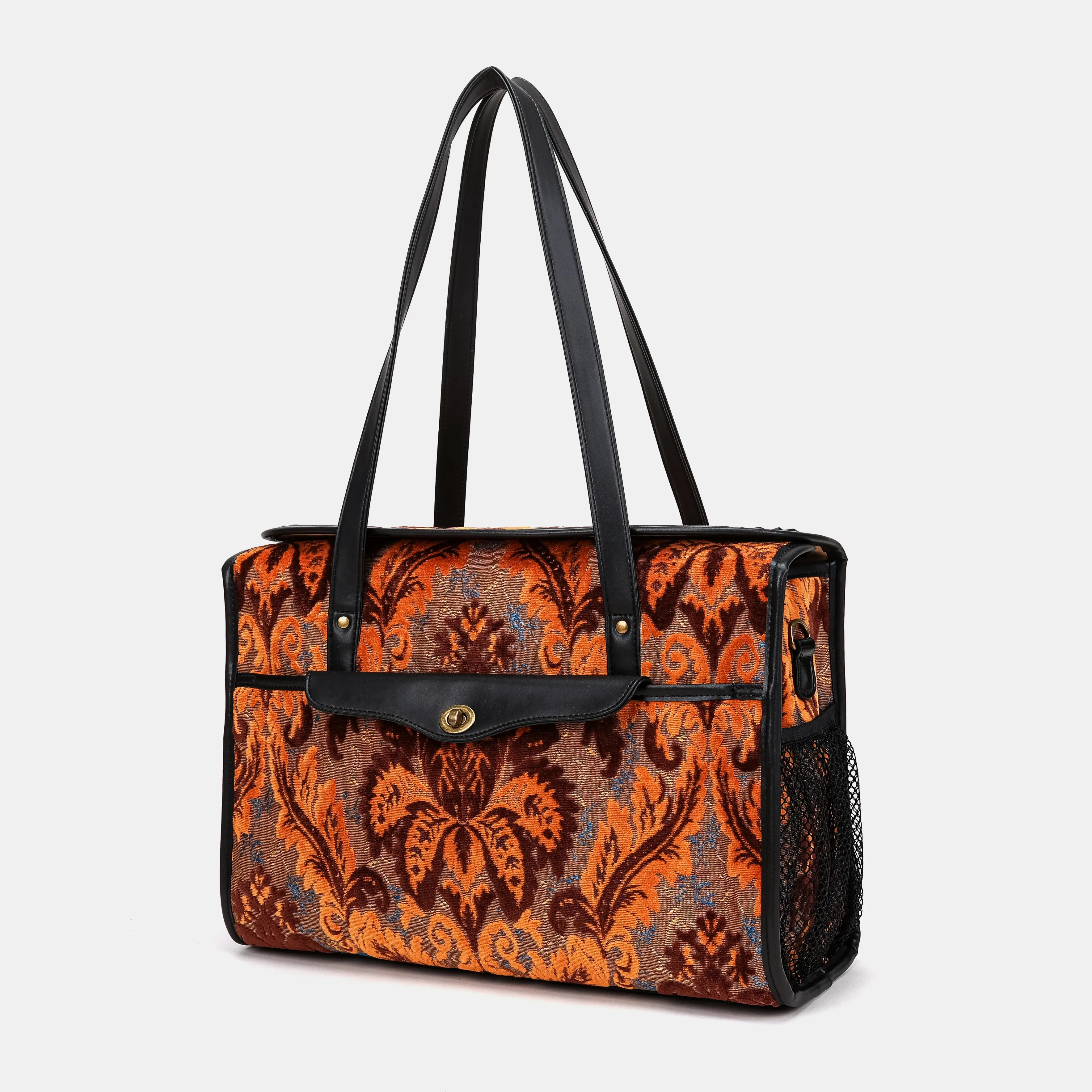 Burnout Velvet Revival Sienna Vintage Carpet Diaper Bag of America front side