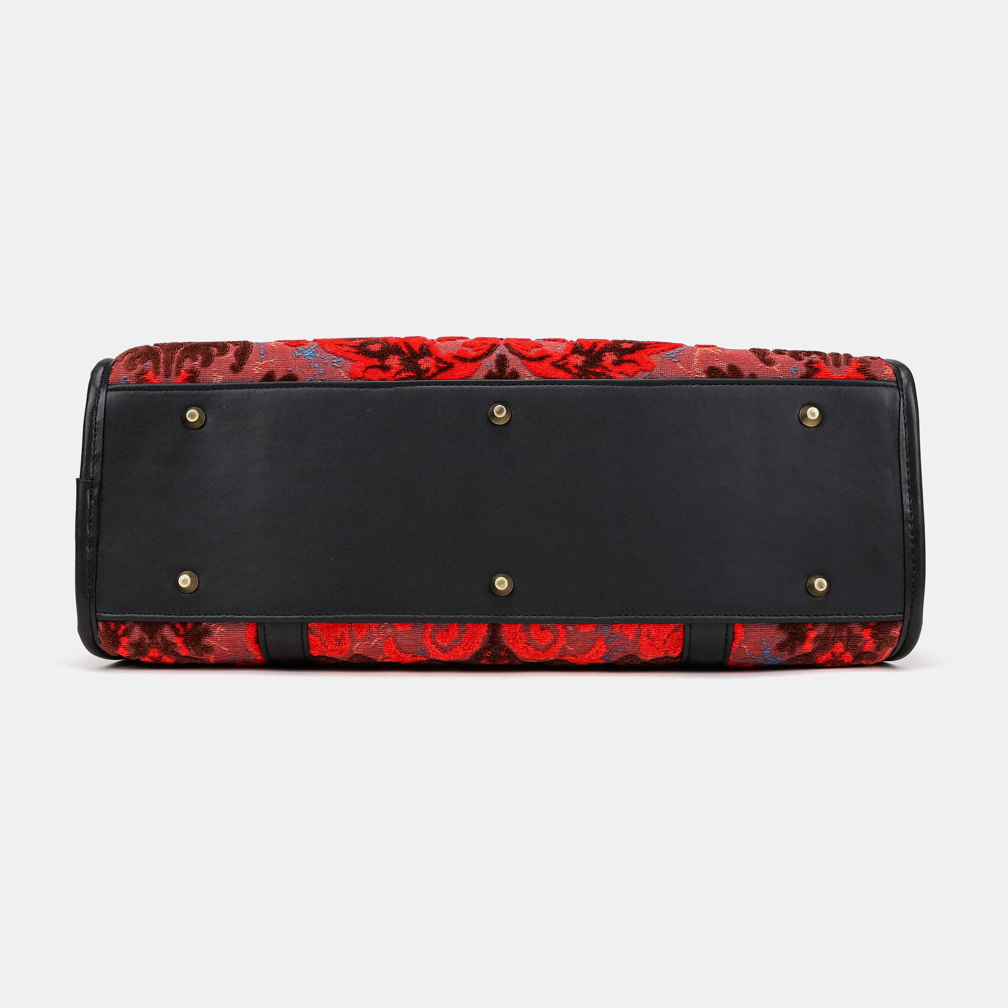 Burnout Velvet Revival Scarlet Vintage Carpet Diaper Bag of America bottom