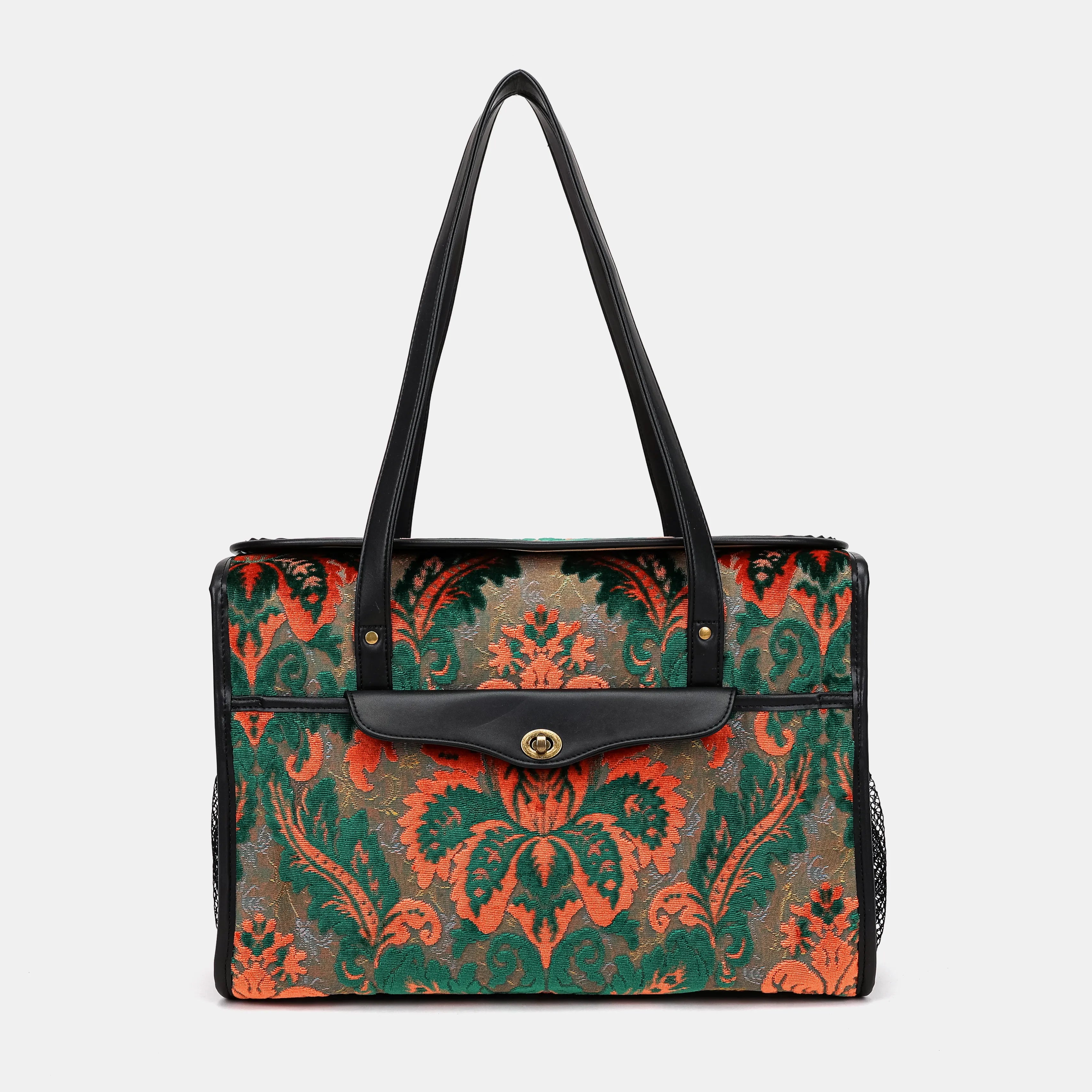 Burnout Velvet Revival Jade Vintage Carpet Diaper Bag of America main