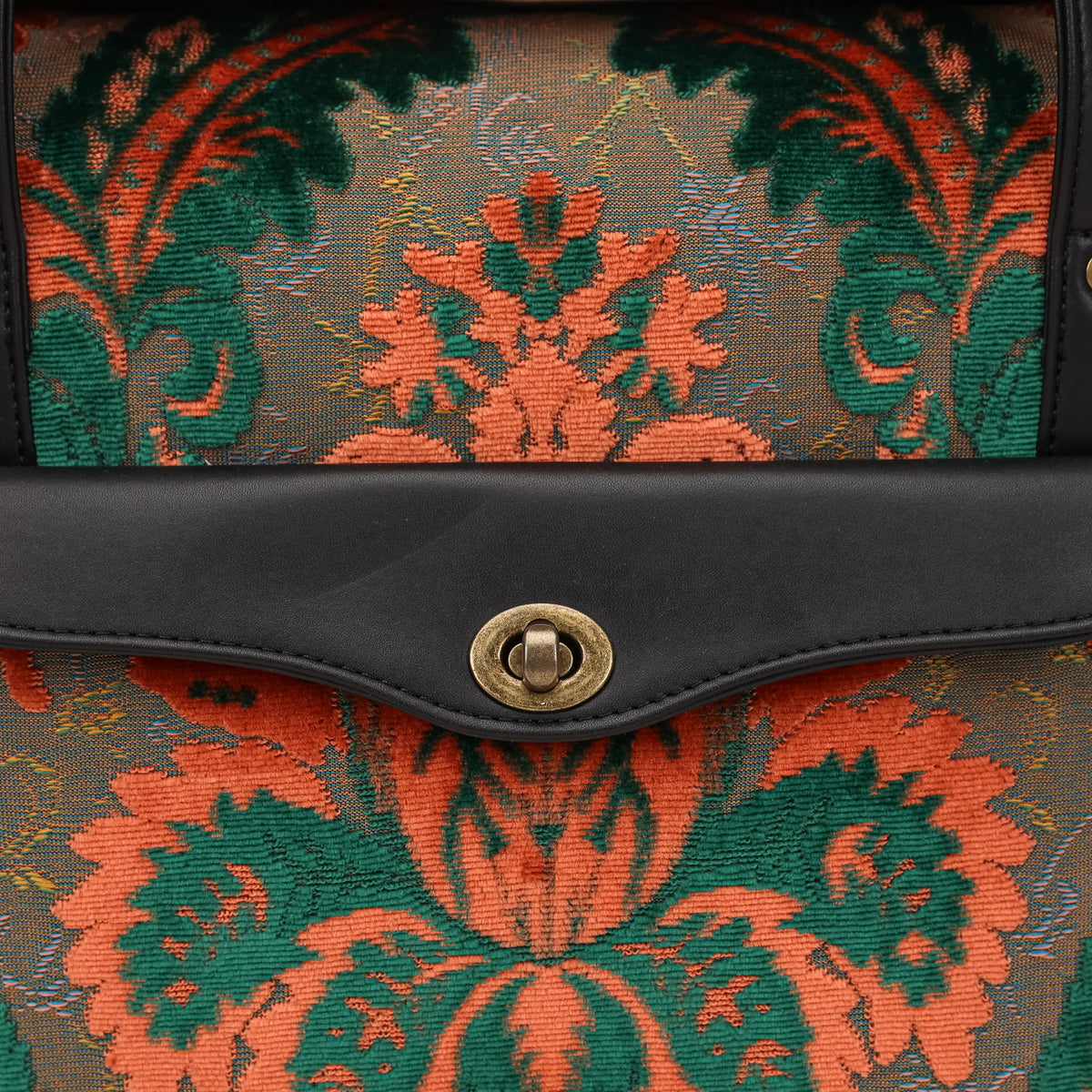 Burnout Velvet Revival Jade Vintage Carpet Diaper Bag of America closure