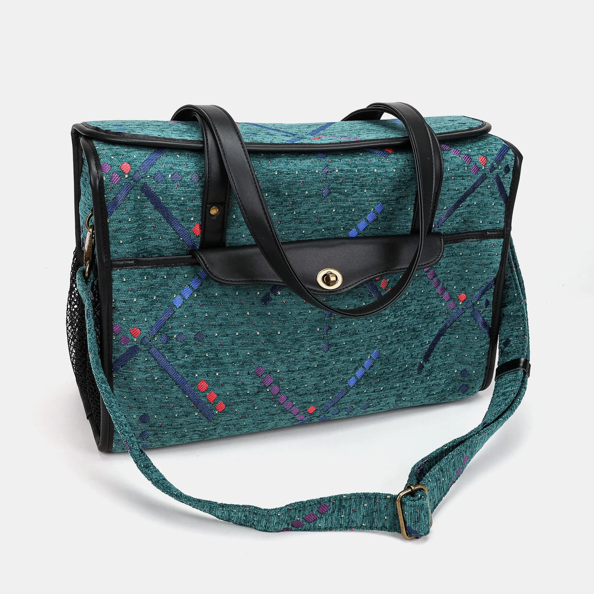 PDX Portland Airport Vintage Carpet Diaper Bag Carpetbag of America with shoulder strap