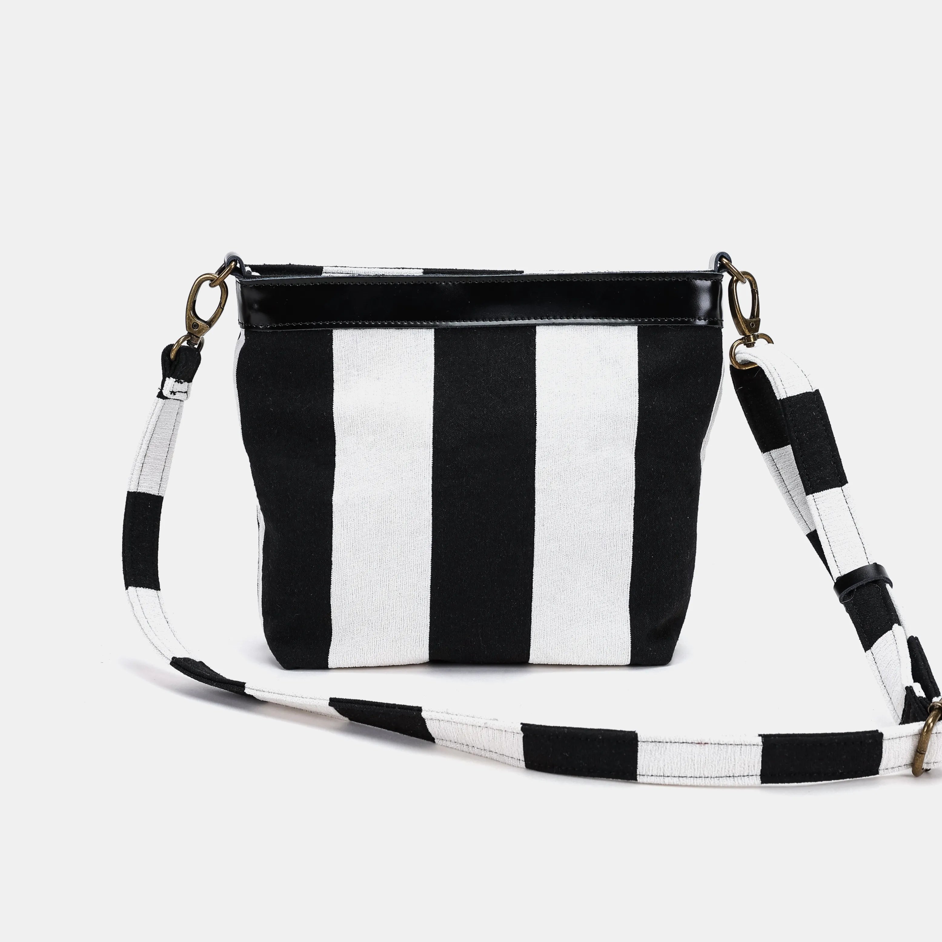 Black & White Beetlejuice Crossbody Carpet Bag back
