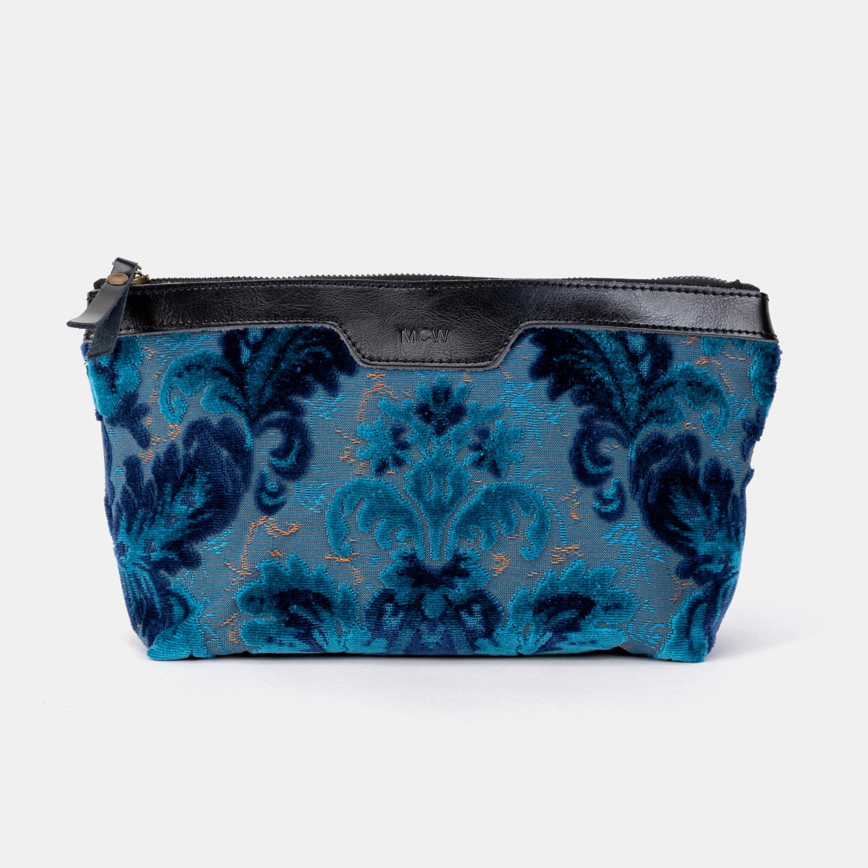 Burnout Velvet Revival Aqua Carpet Makeup Bag main