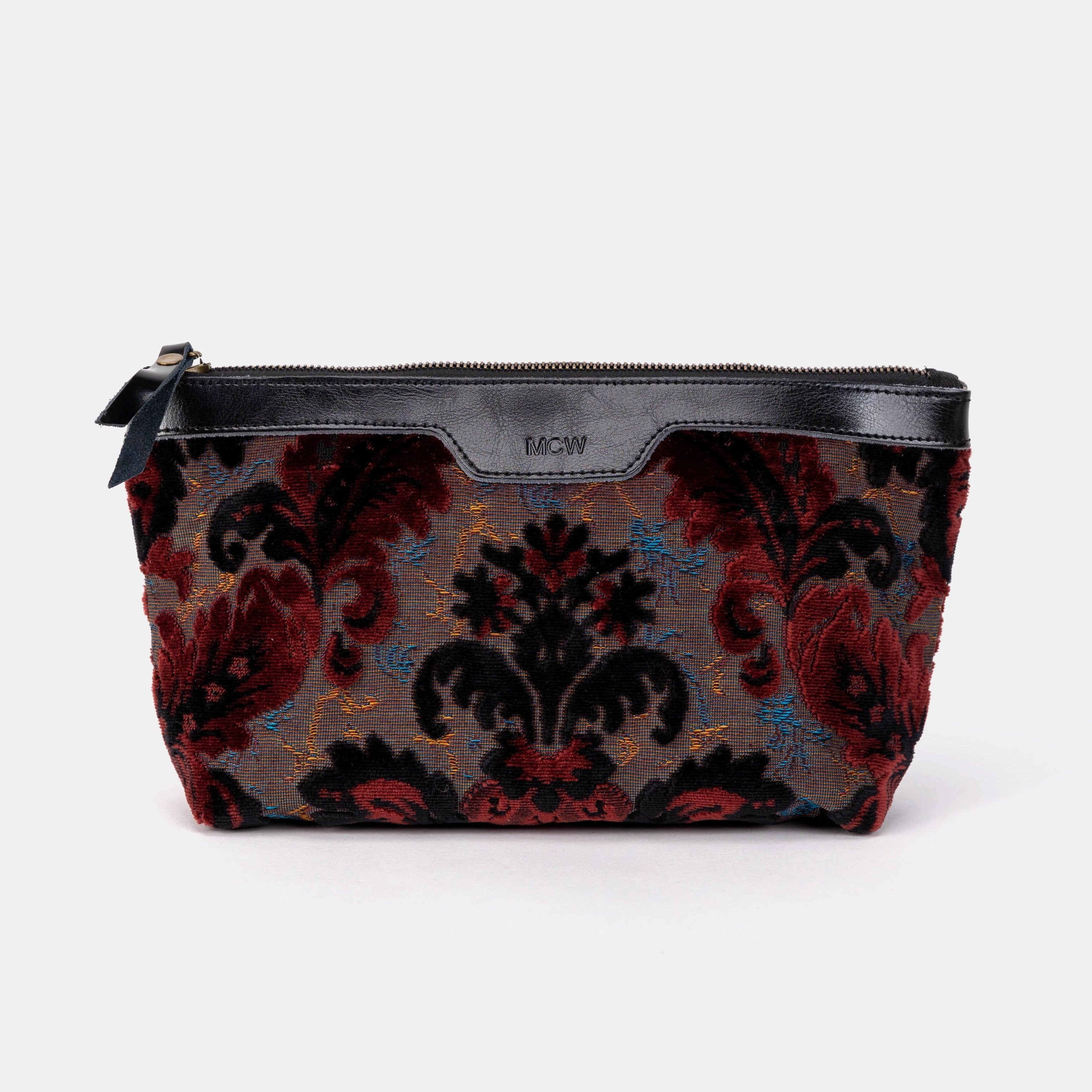 Burnout Velvet Revival Sephia Carpet Makeup Bag