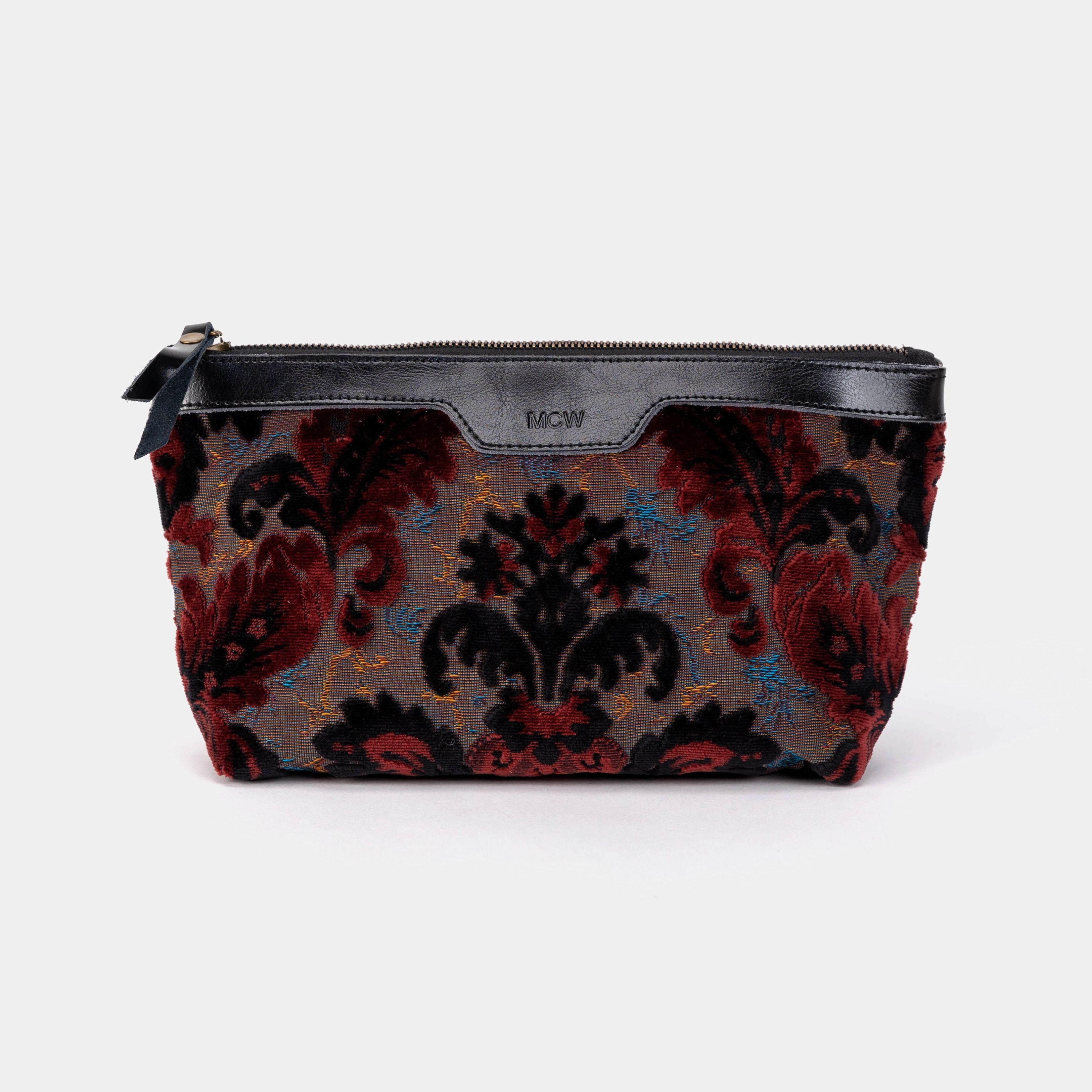 Burnout Velvet Revival Sephia Carpet Makeup Bag