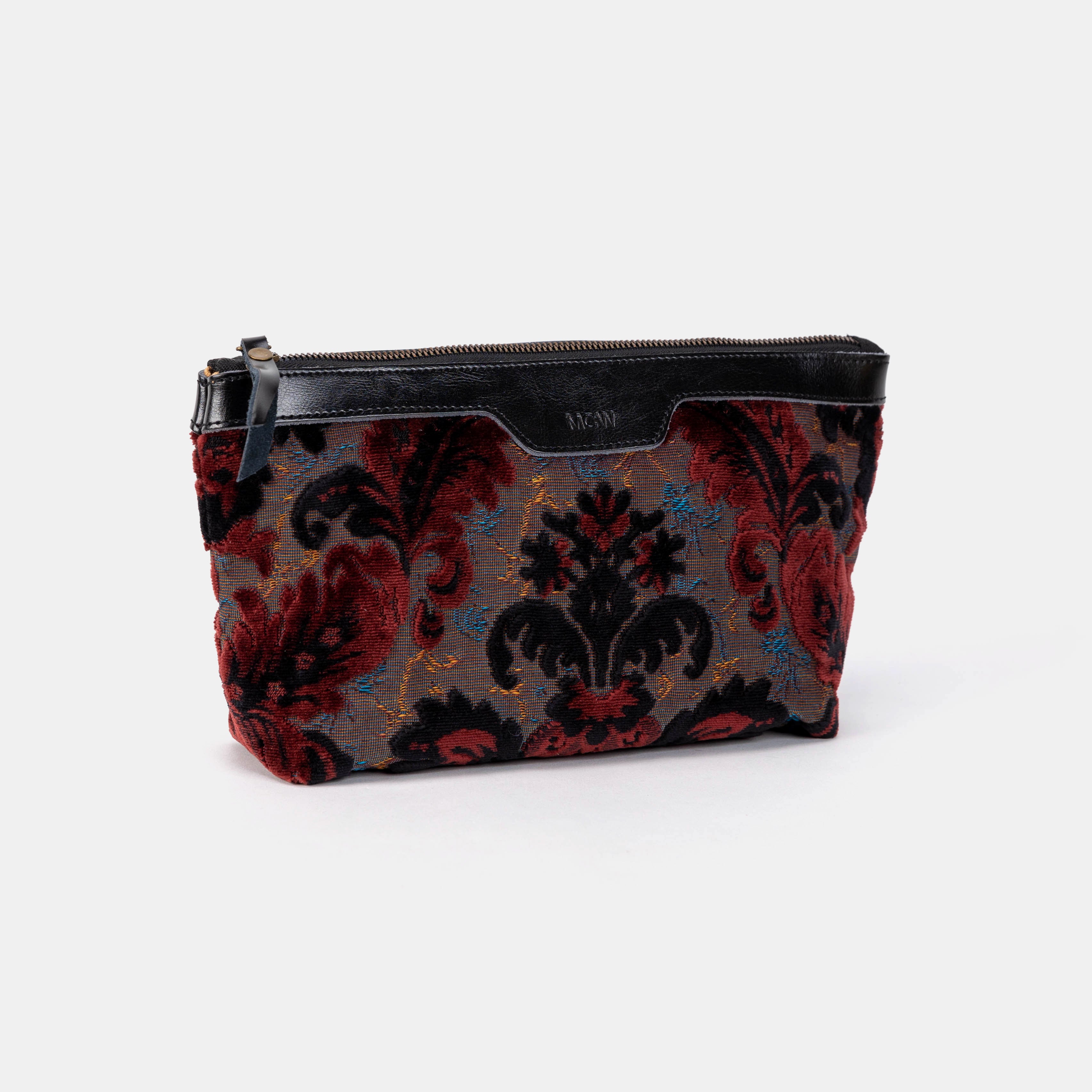 Burnout Velvet Revival Sephia Carpet Makeup Bag side