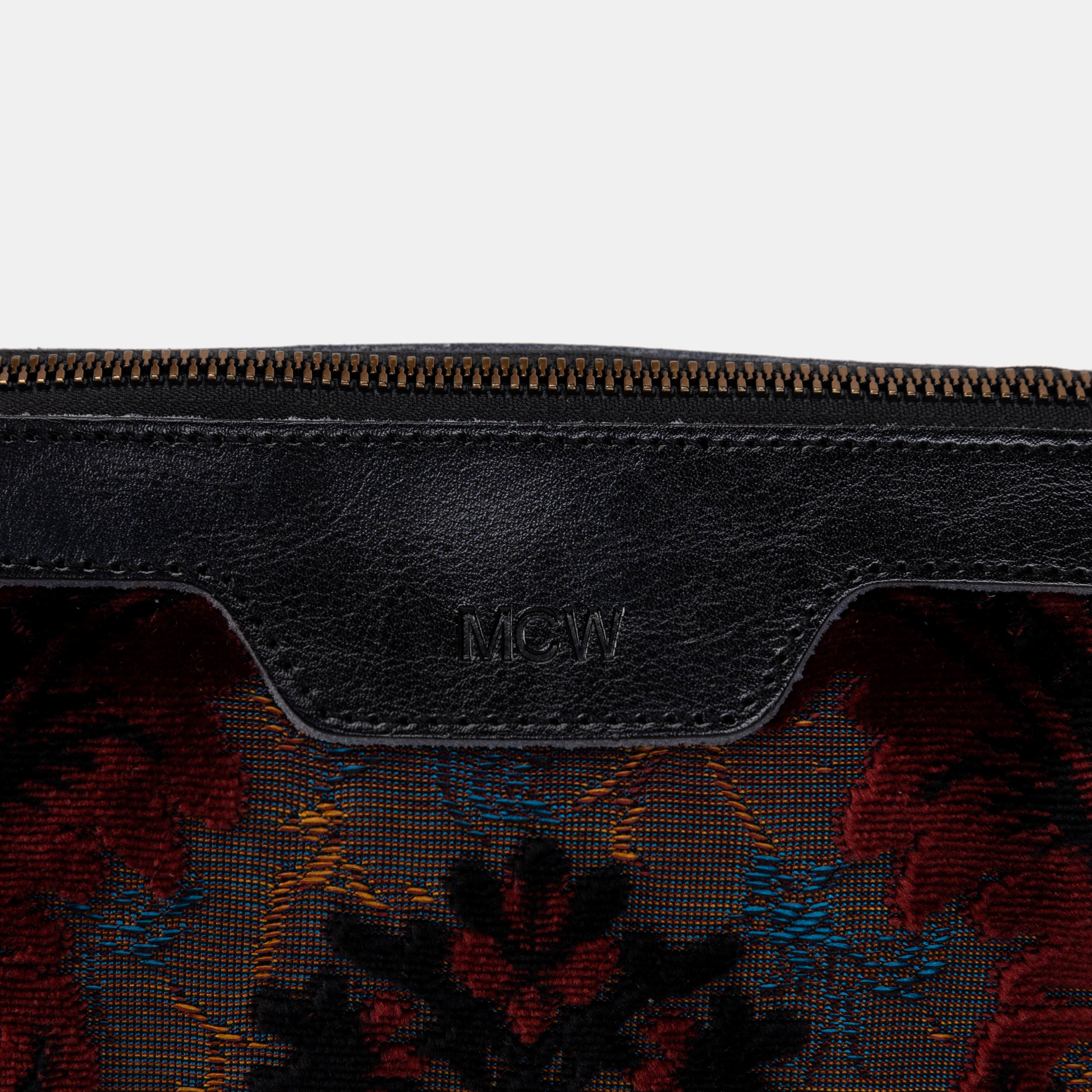 Burnout Velvet Revival Sephia Carpet Makeup Bag logo