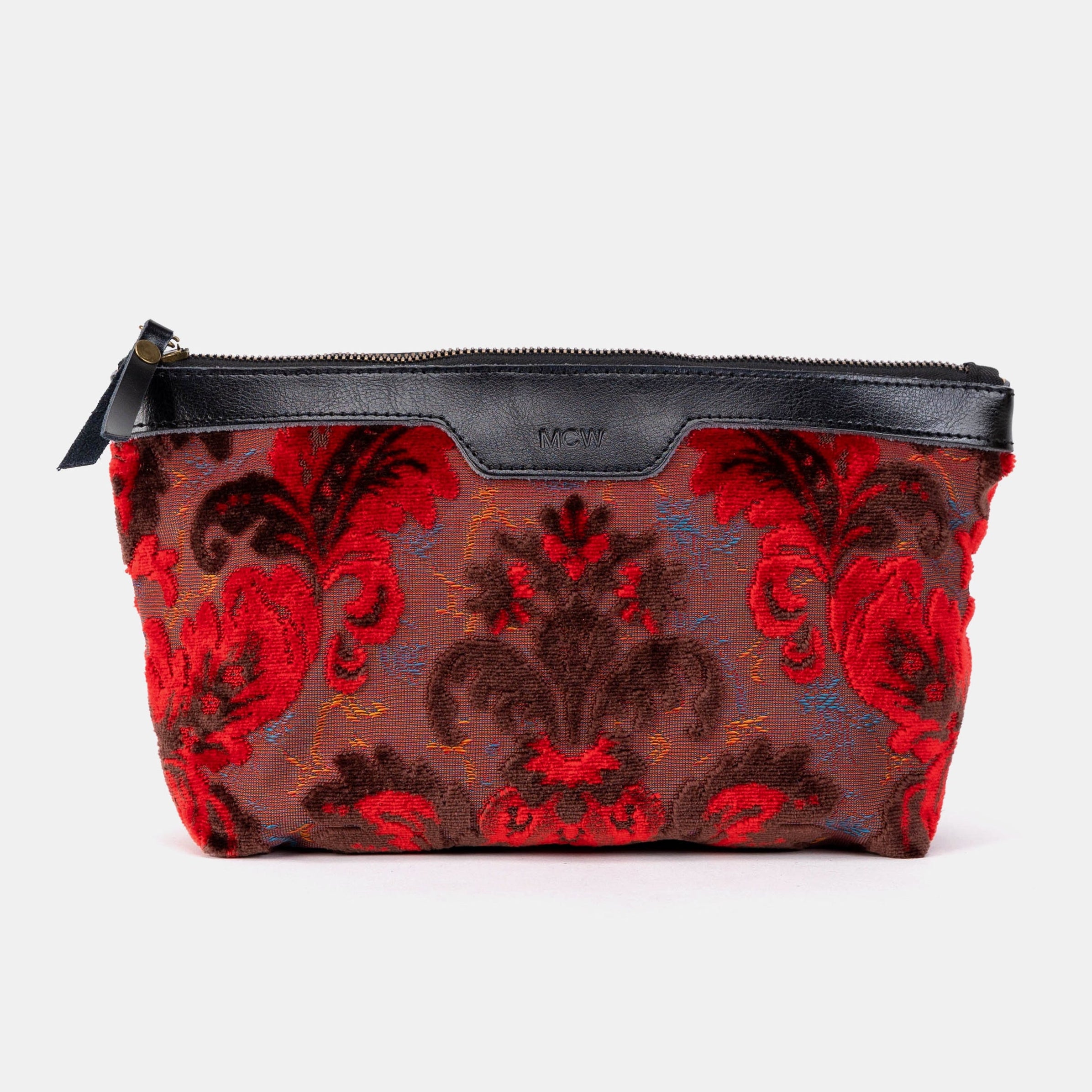 Burnout Velvet Revival Scarlet Carpet Makeup Bag