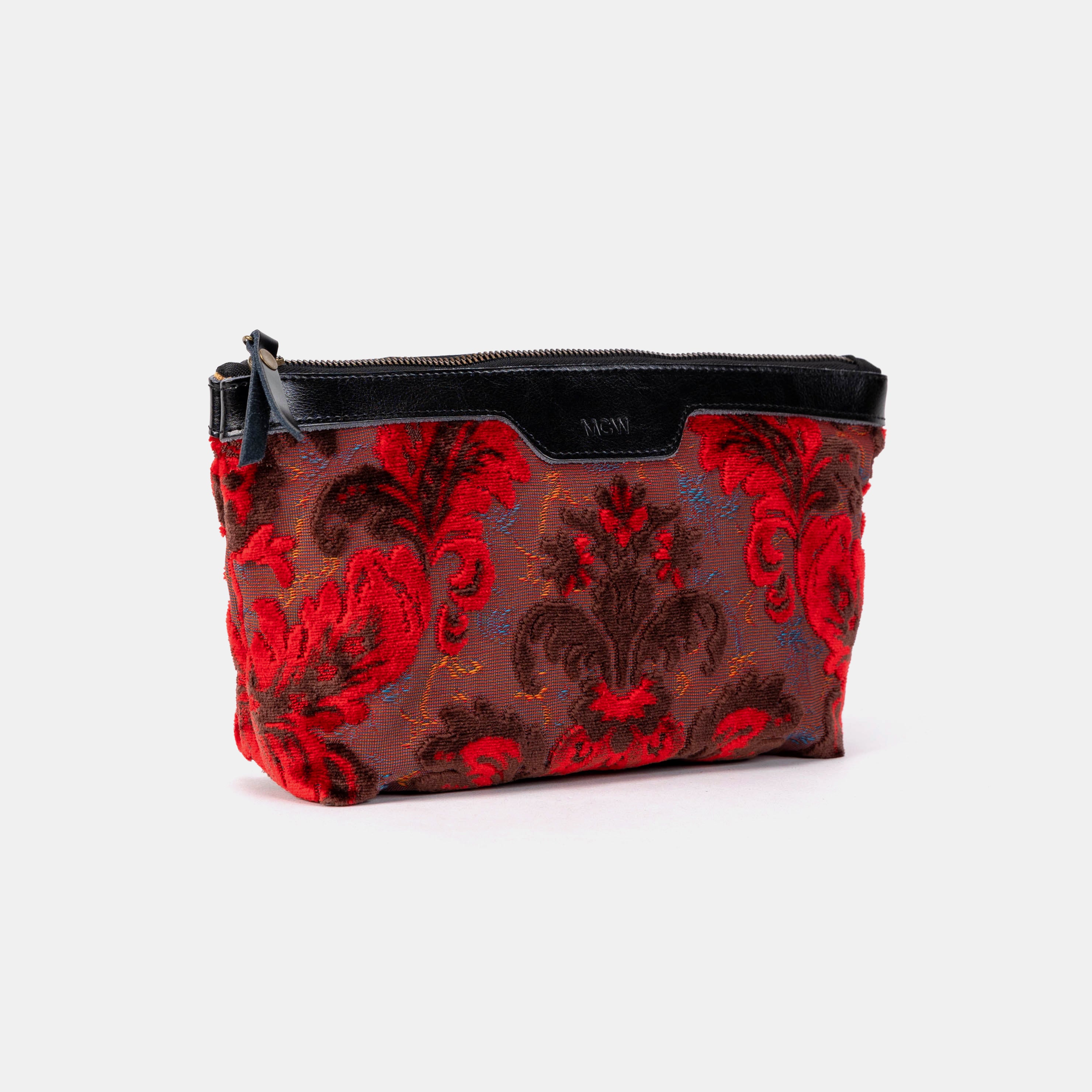 Burnout Velvet Revival Scarlet Carpet Makeup Bag side