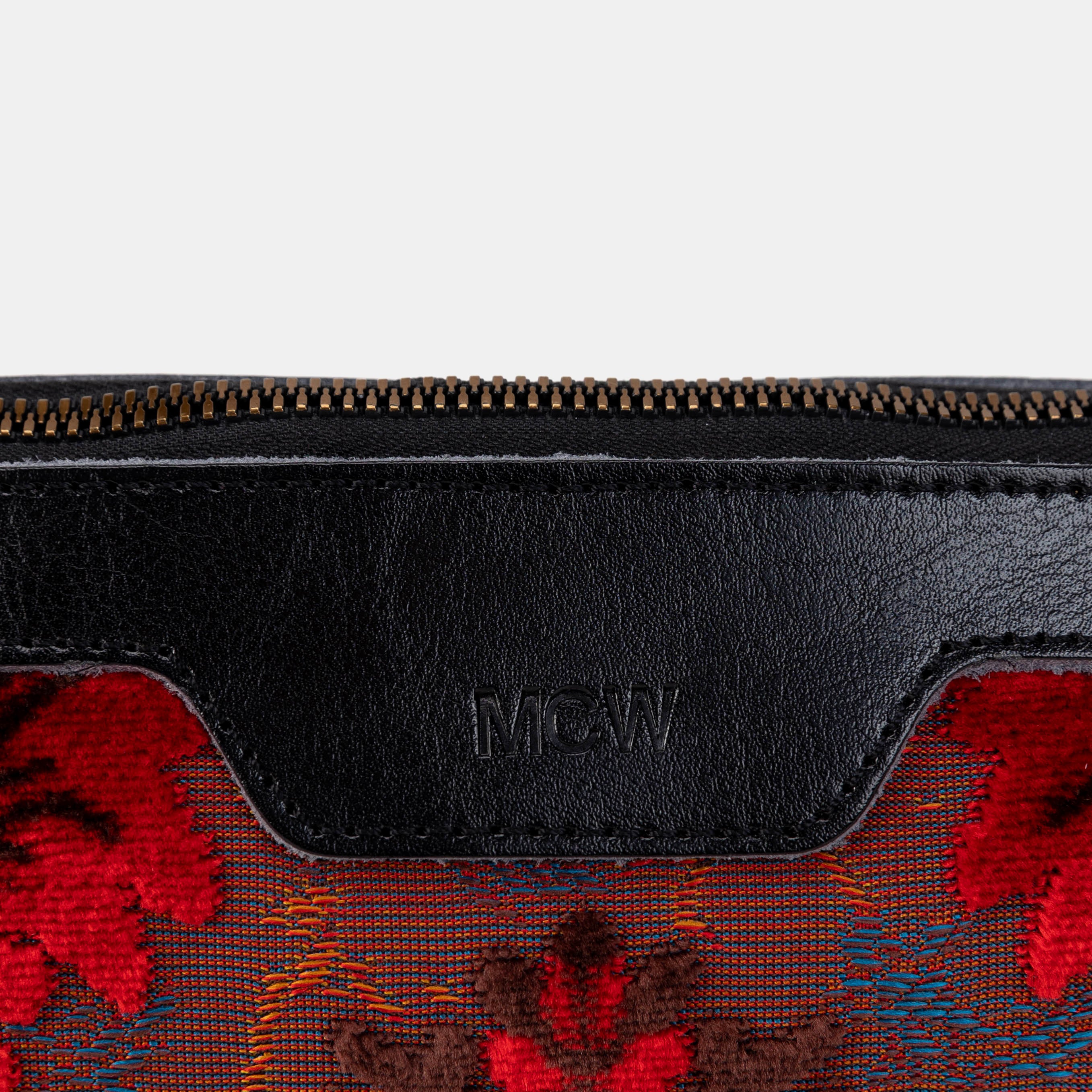 Burnout Velvet Revival Scarlet Carpet Makeup Bag logo