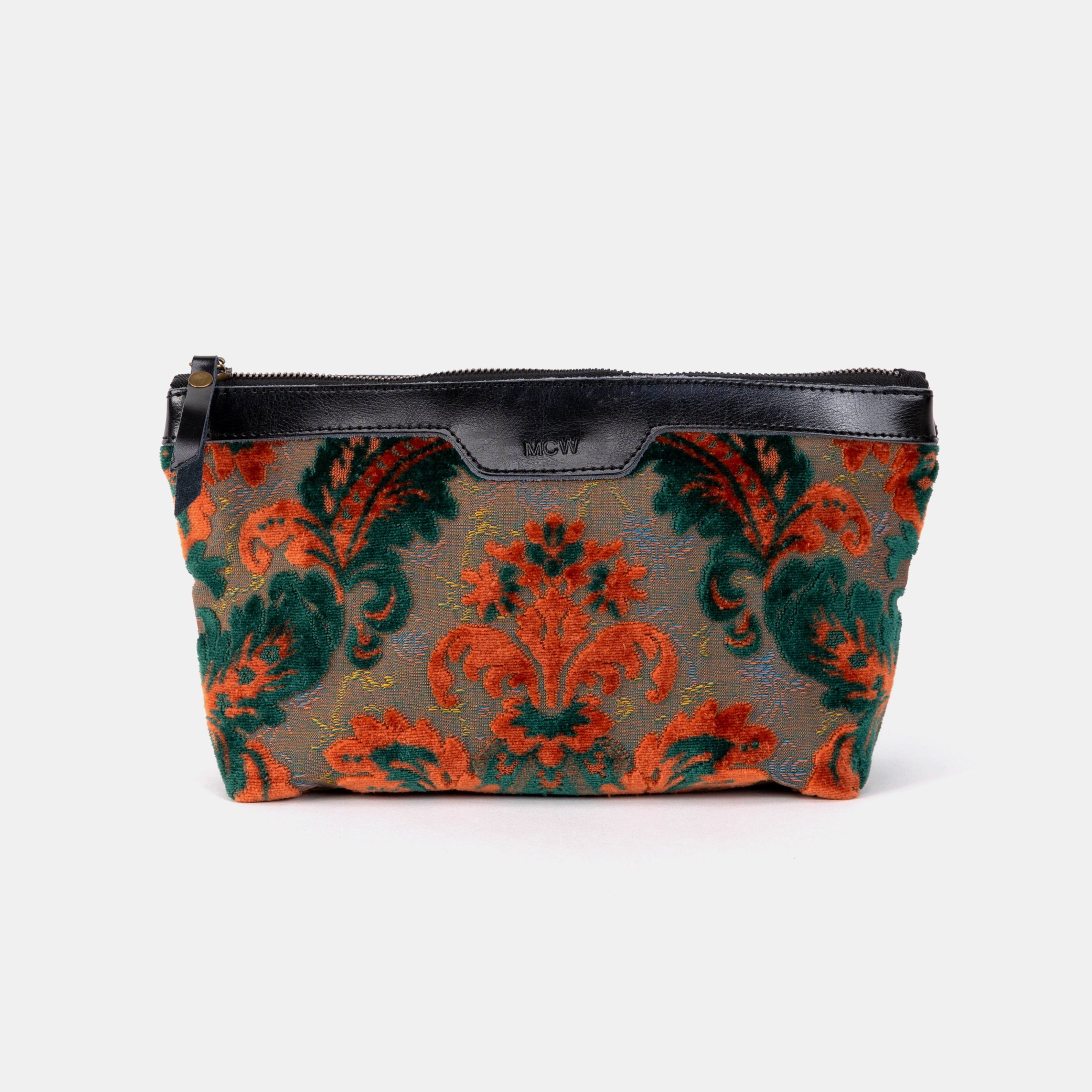 Burnout Velvet Revival Jade Carpet Makeup Bag