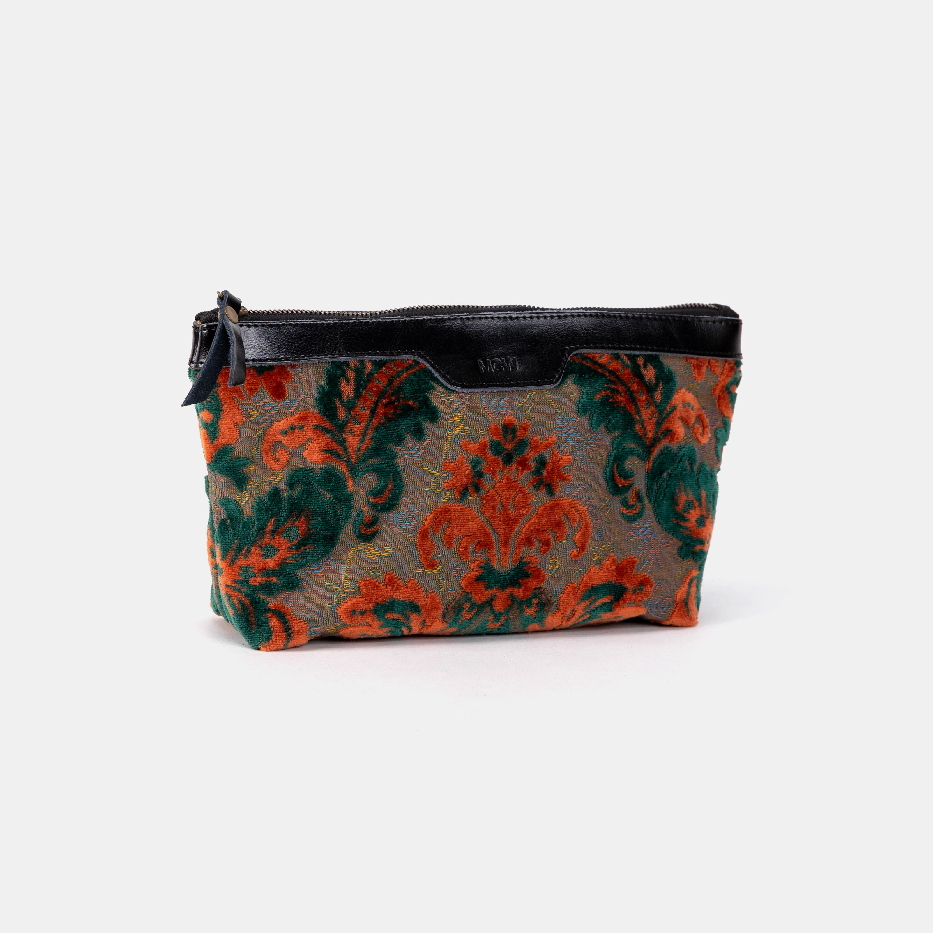 Burnout Velvet Revival Jade Carpet Makeup Bag side