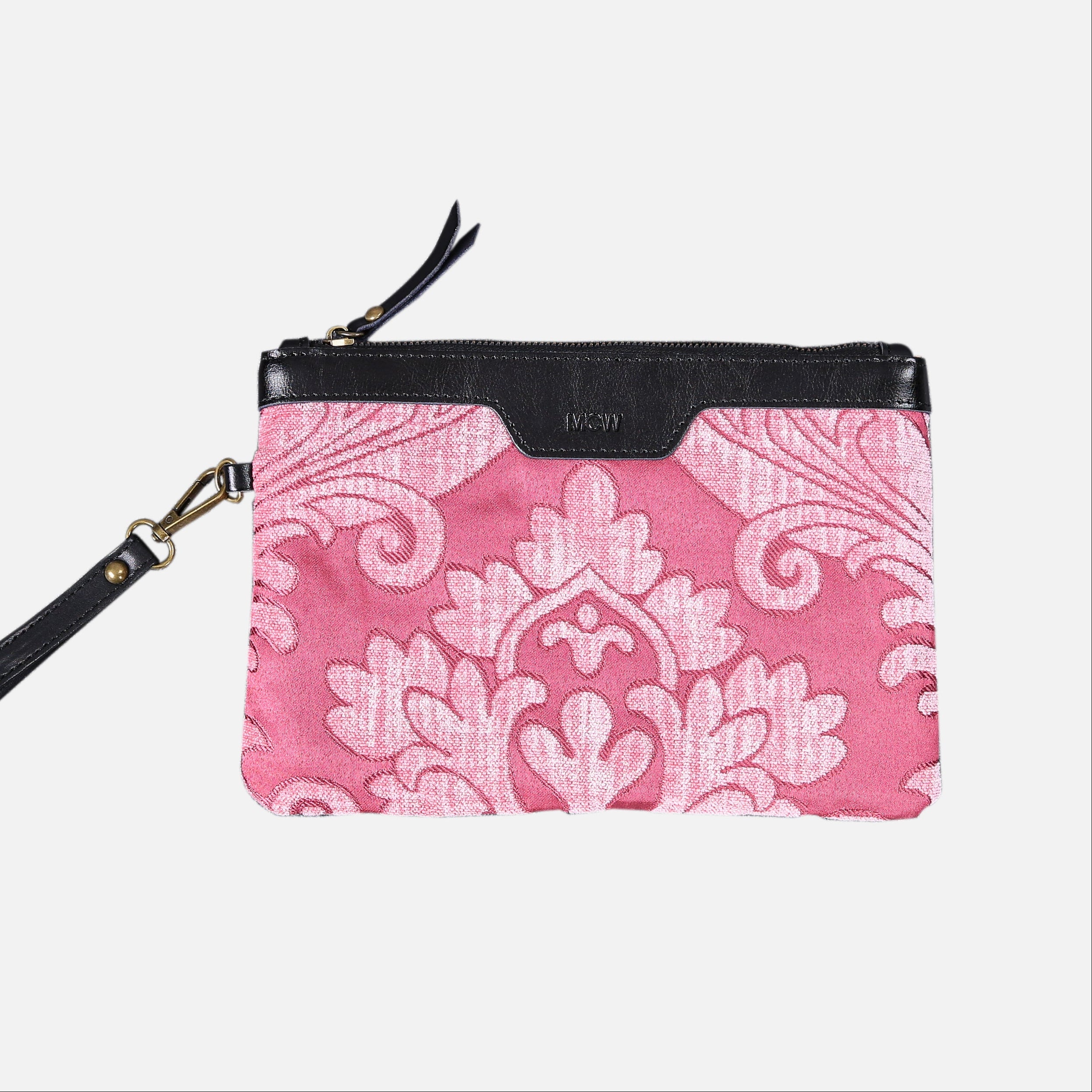 Queen Rose Pink Wristlet Clutch carpet bag MCW Handmade
