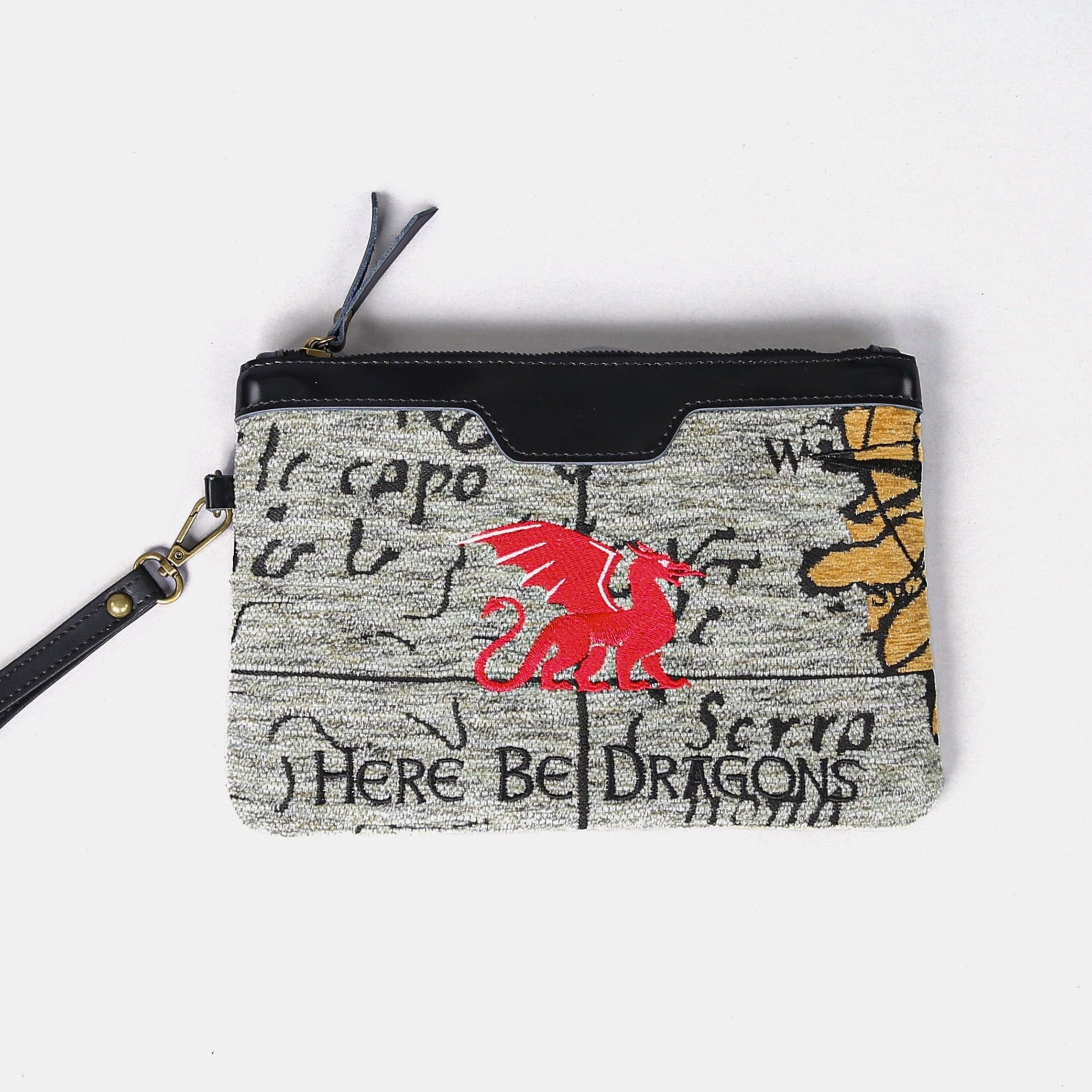 Here Be Dragons Wristlet Clutch