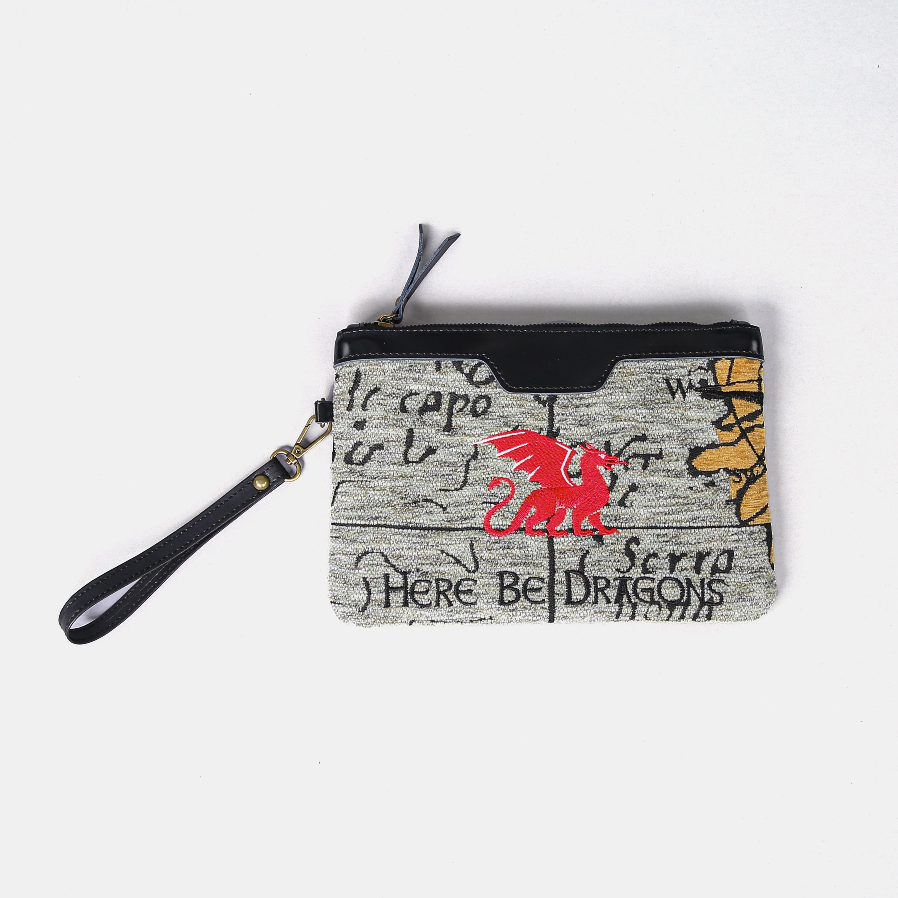 Here Be Dragons Wristlet Clutch