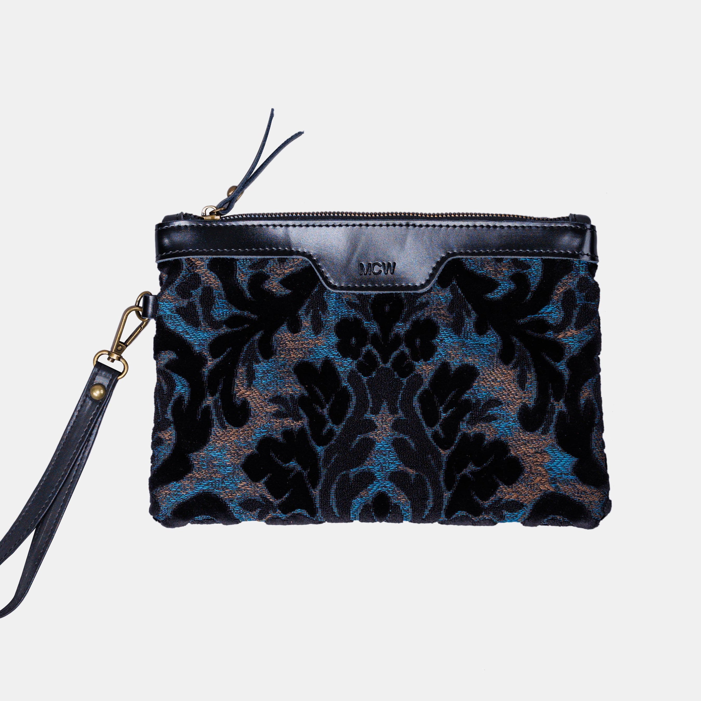 Burnout Velvet Black carpet bag MCW Handmade