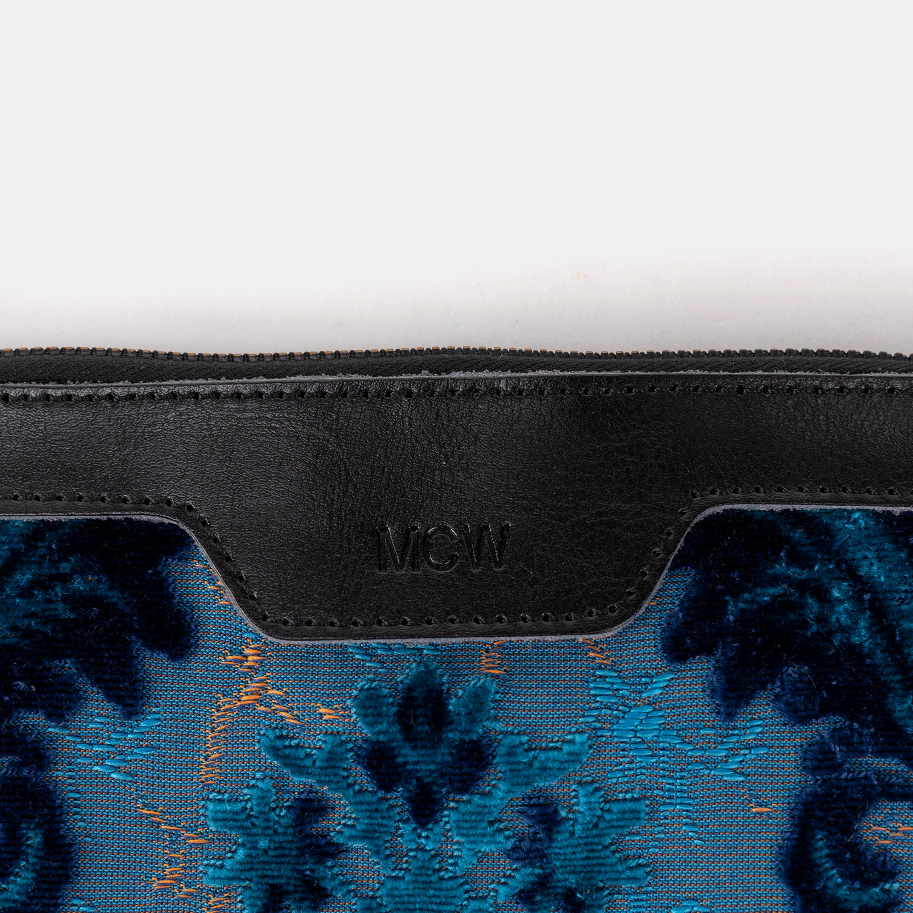 Burnout Velvet Revival Aqua Wristlet Clutch logo