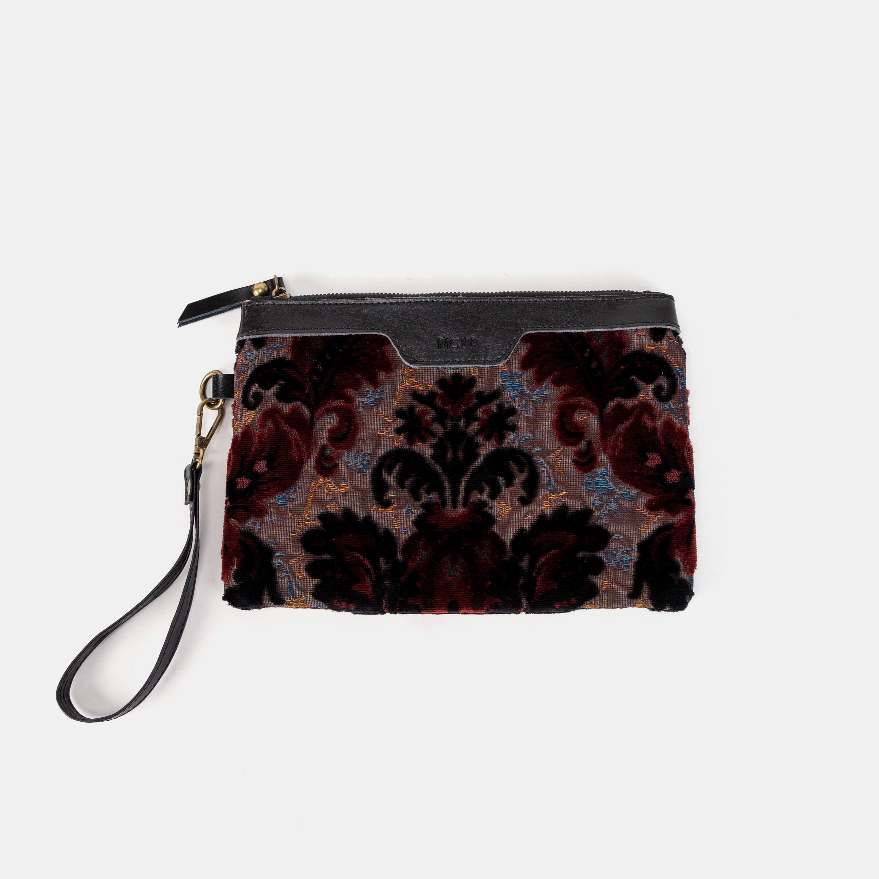 Burnout Velvet Revival Sephia Wristlet Clutch