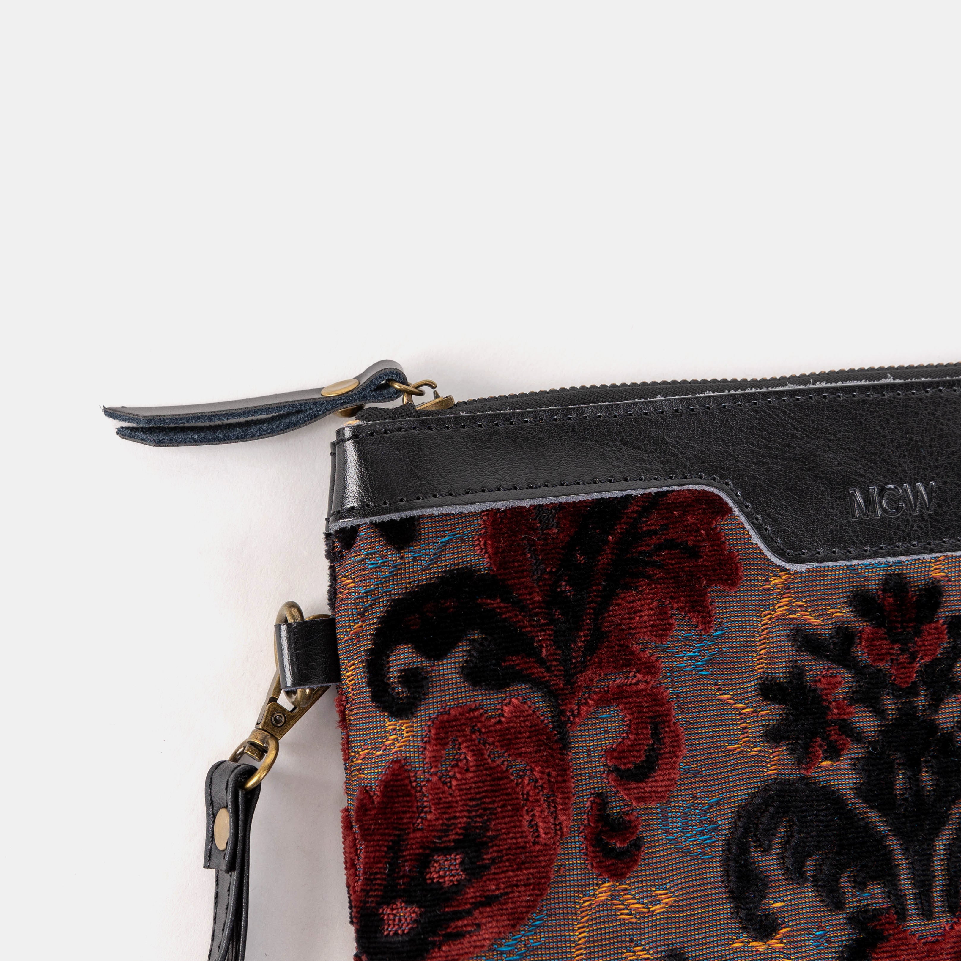 Burnout Velvet Revival Sephia Wristlet Clutch detail