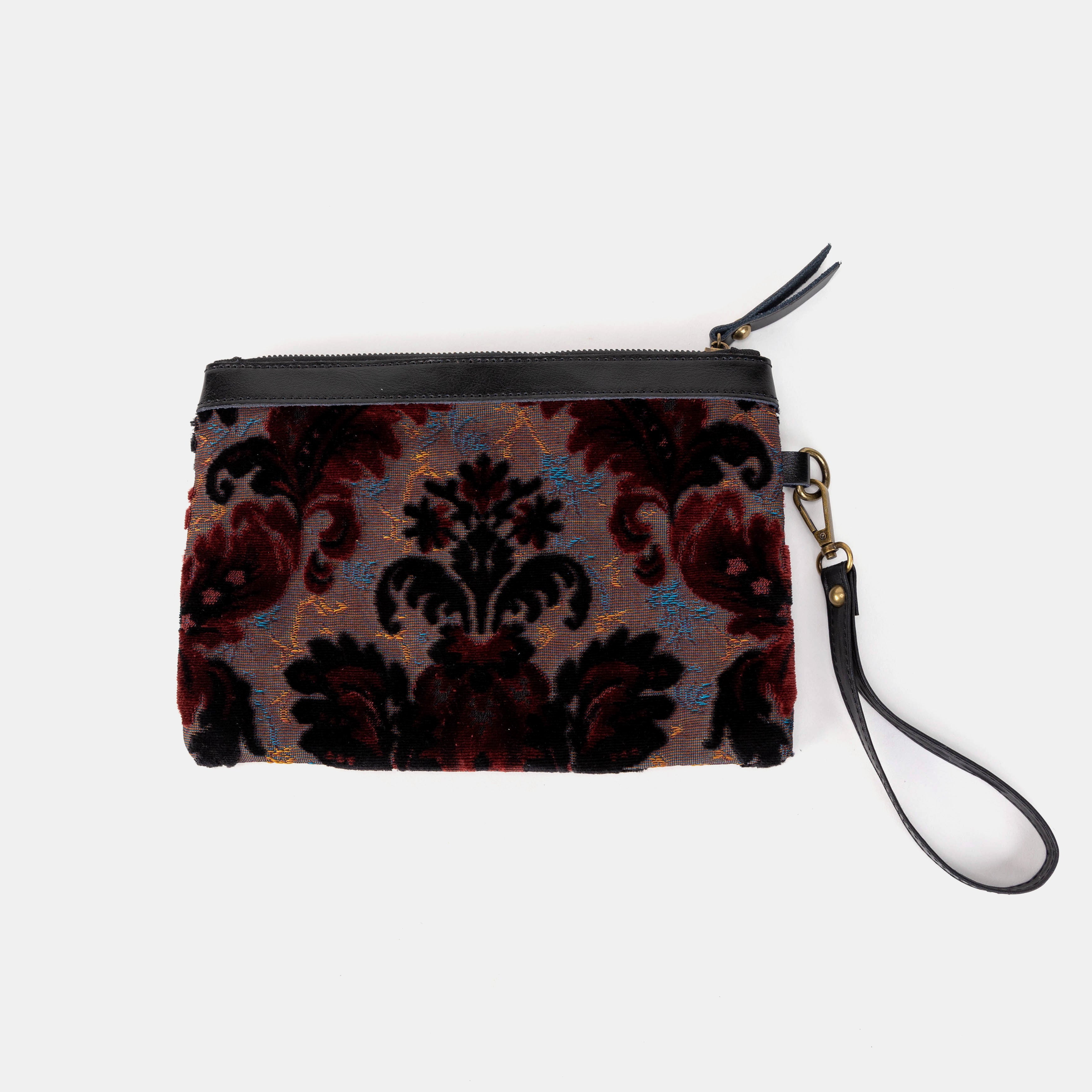 Burnout Velvet Revival Sephia Wristlet Clutch back