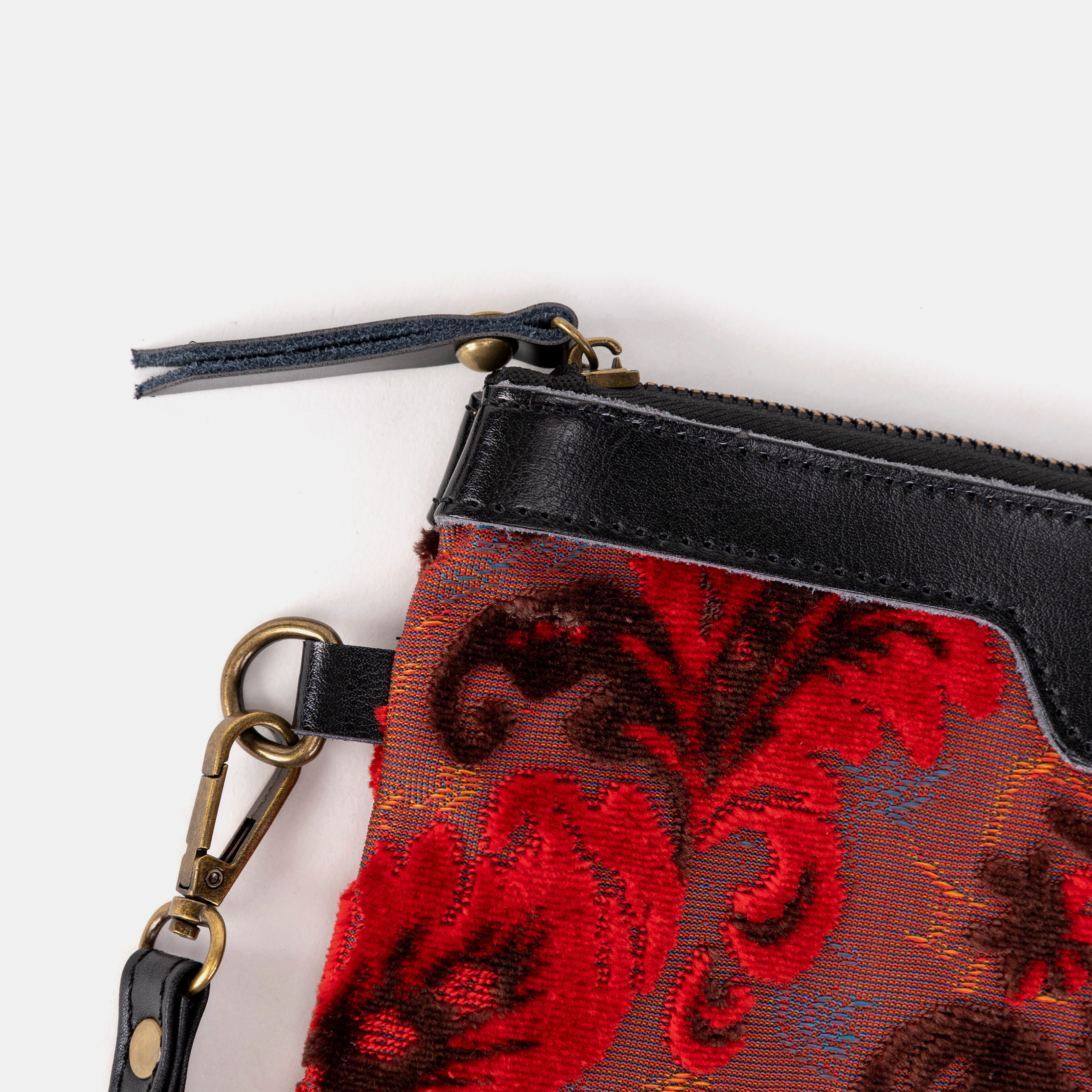 Burnout Velvet Revival Scarlet Wristlet Clutch detail