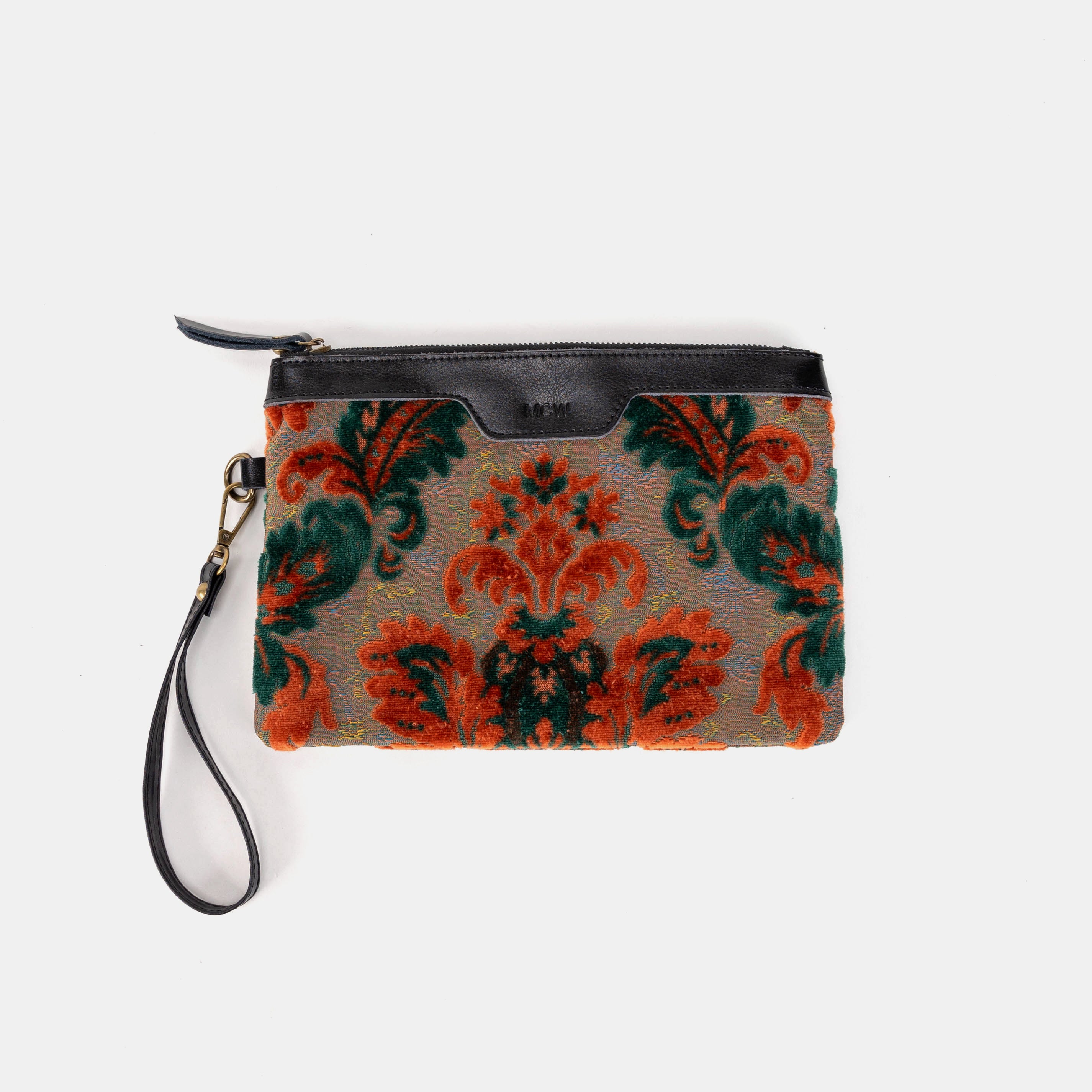 Burnout Velvet Revival Jade Wristlet Clutch