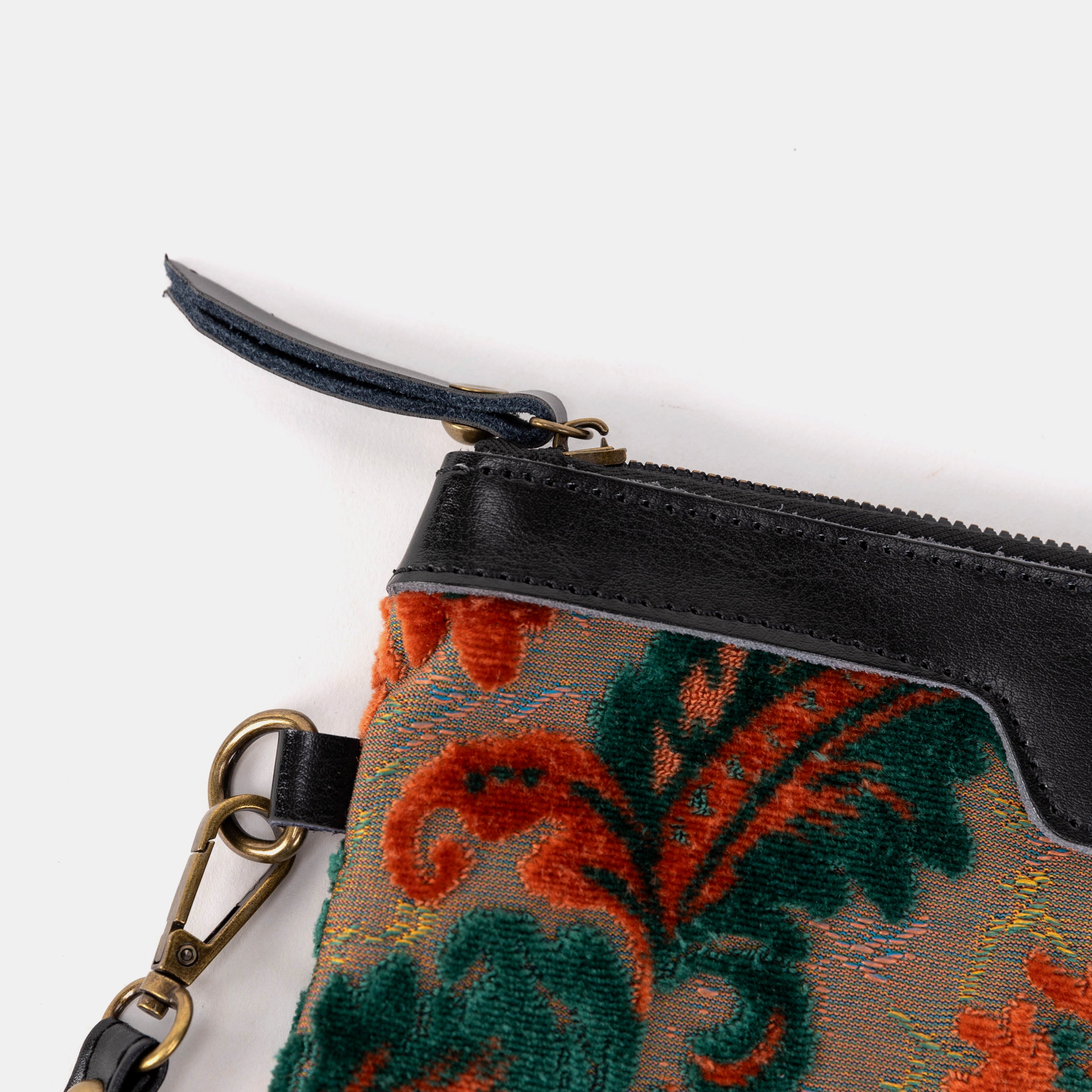 Burnout Velvet Revival Jade Wristlet Clutch detail