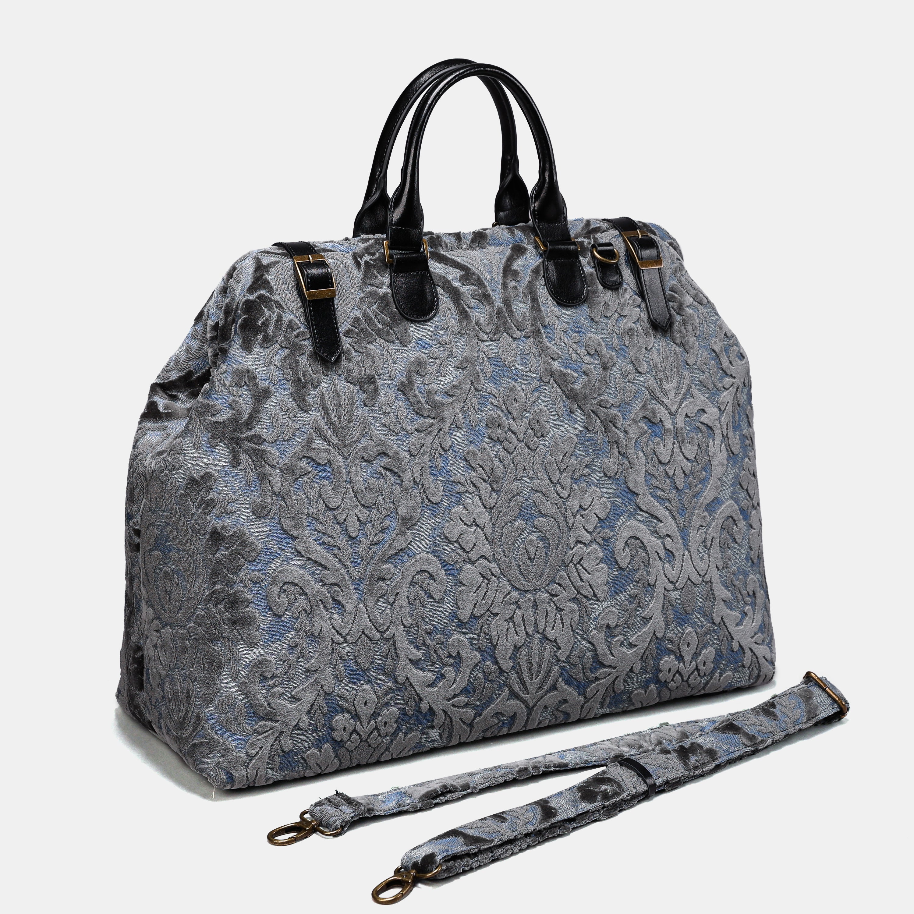 Damask Steel Blue Men's Carpetbag carpet bag MCW Handmade