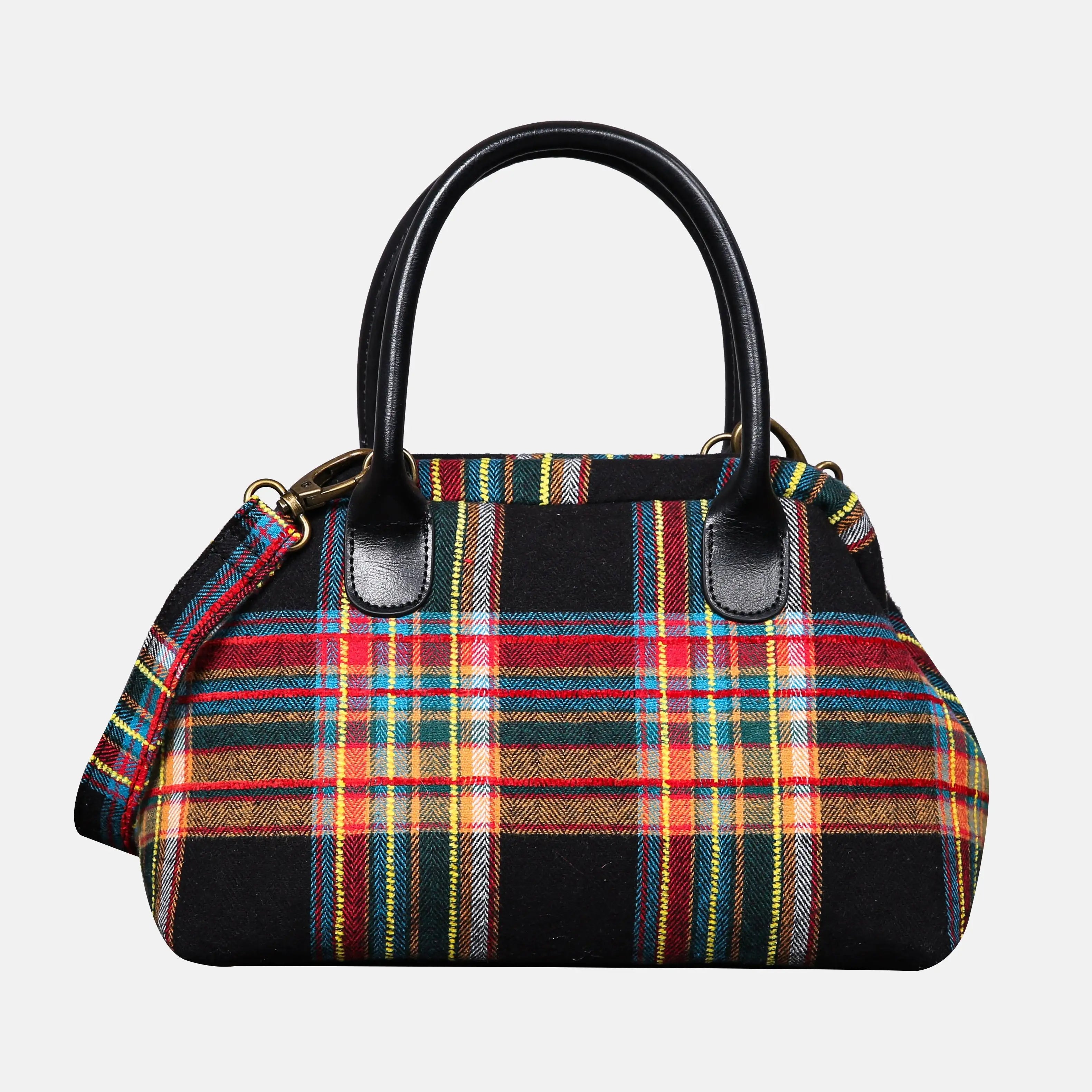 Tartan Stewart Black Carpet Satchel carpet bag MCW Handmade of America main