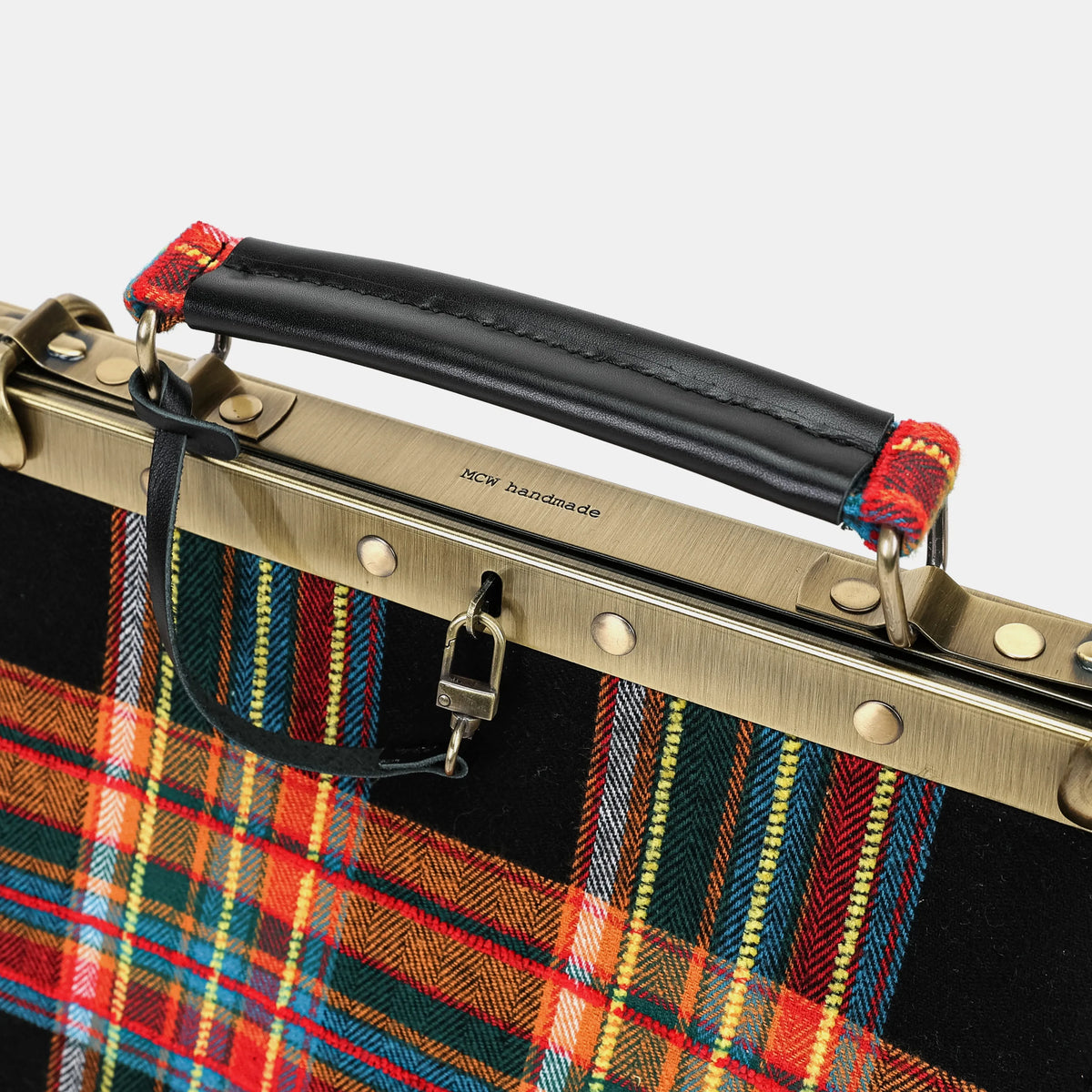 Tartan Stewart Black Cecile Carpet Purse Gladstone Bag of America logo