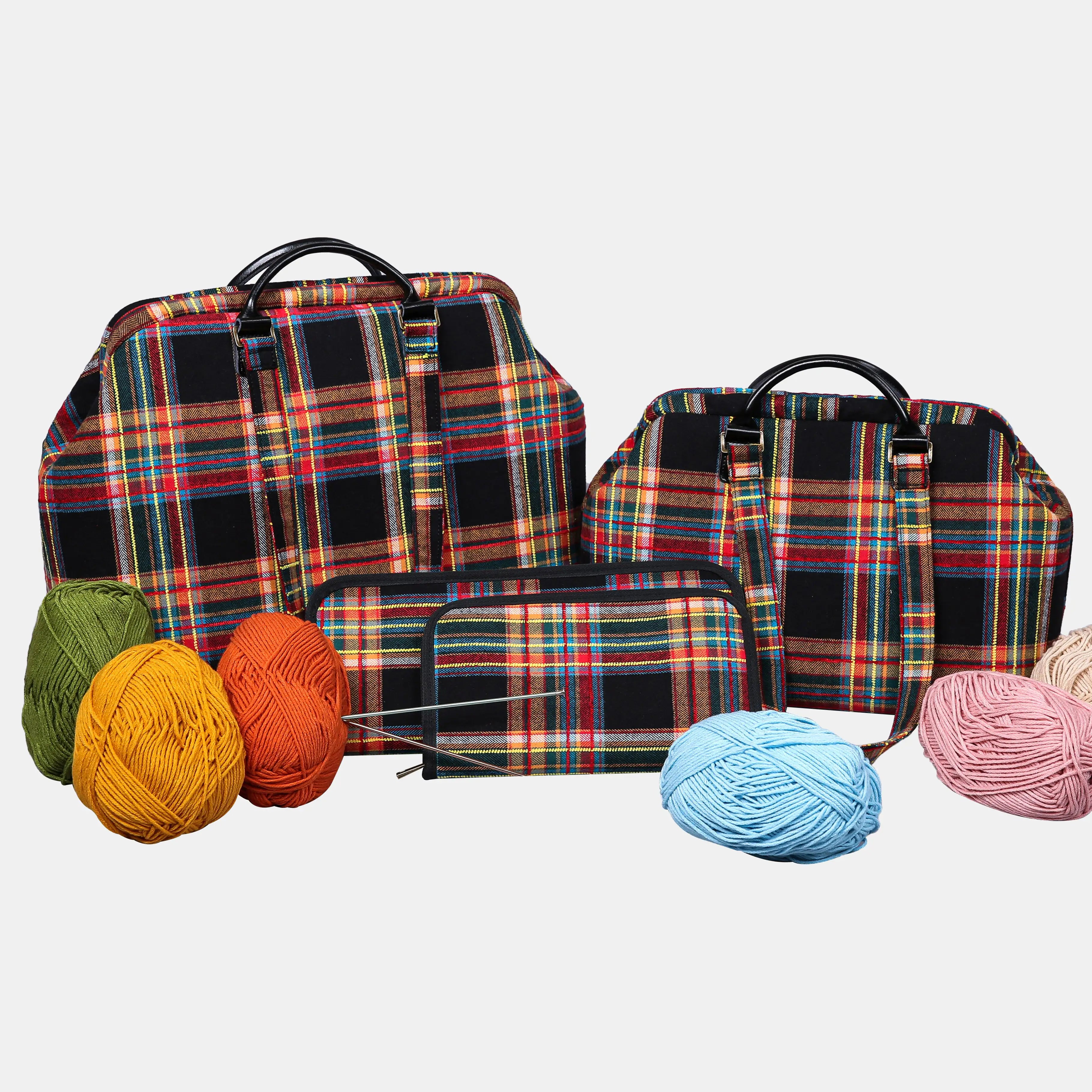 Tartan Stewart Knitting Project Bag  of America-set