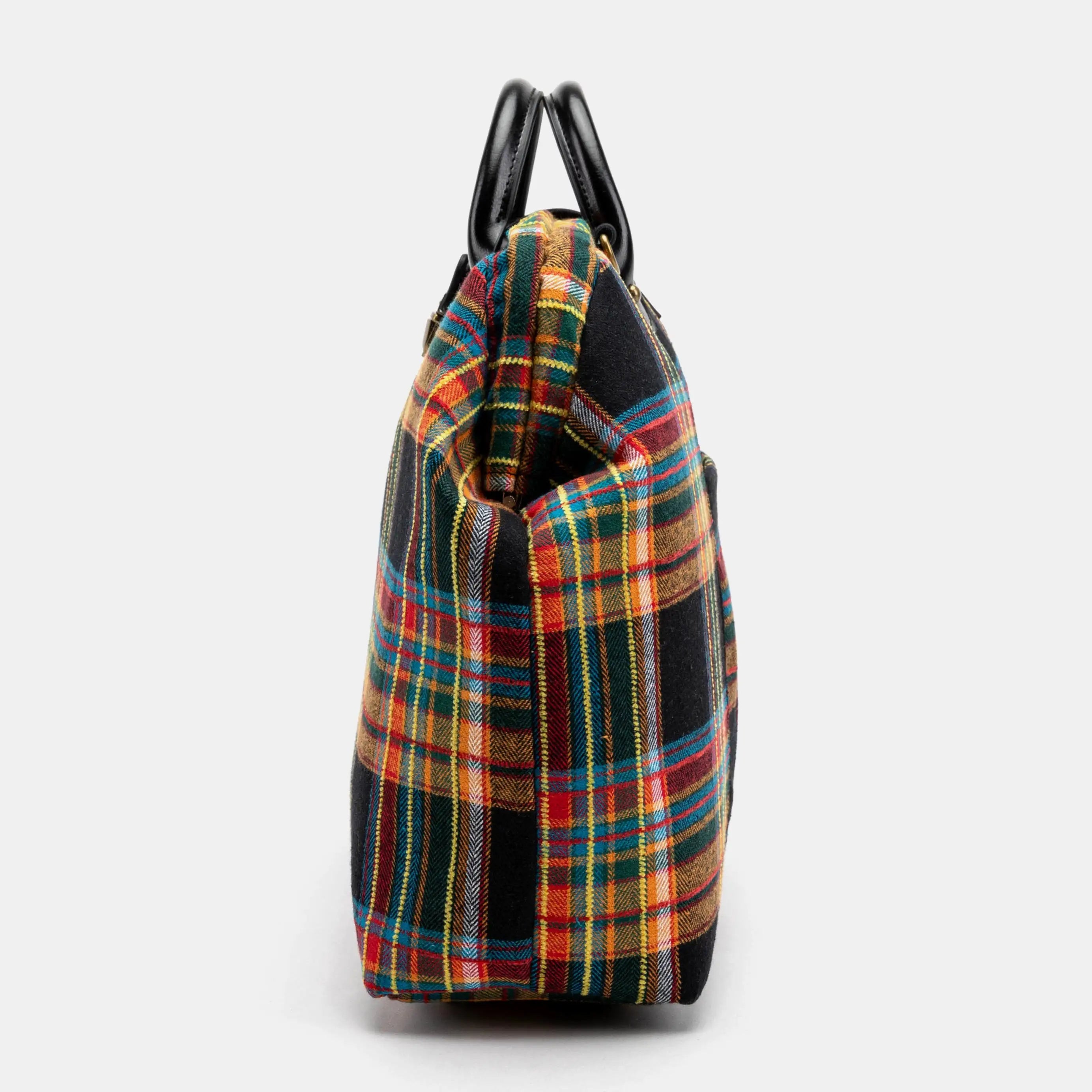 Tartan Stewart Black Laptop Work Bag Carpetbag of America side