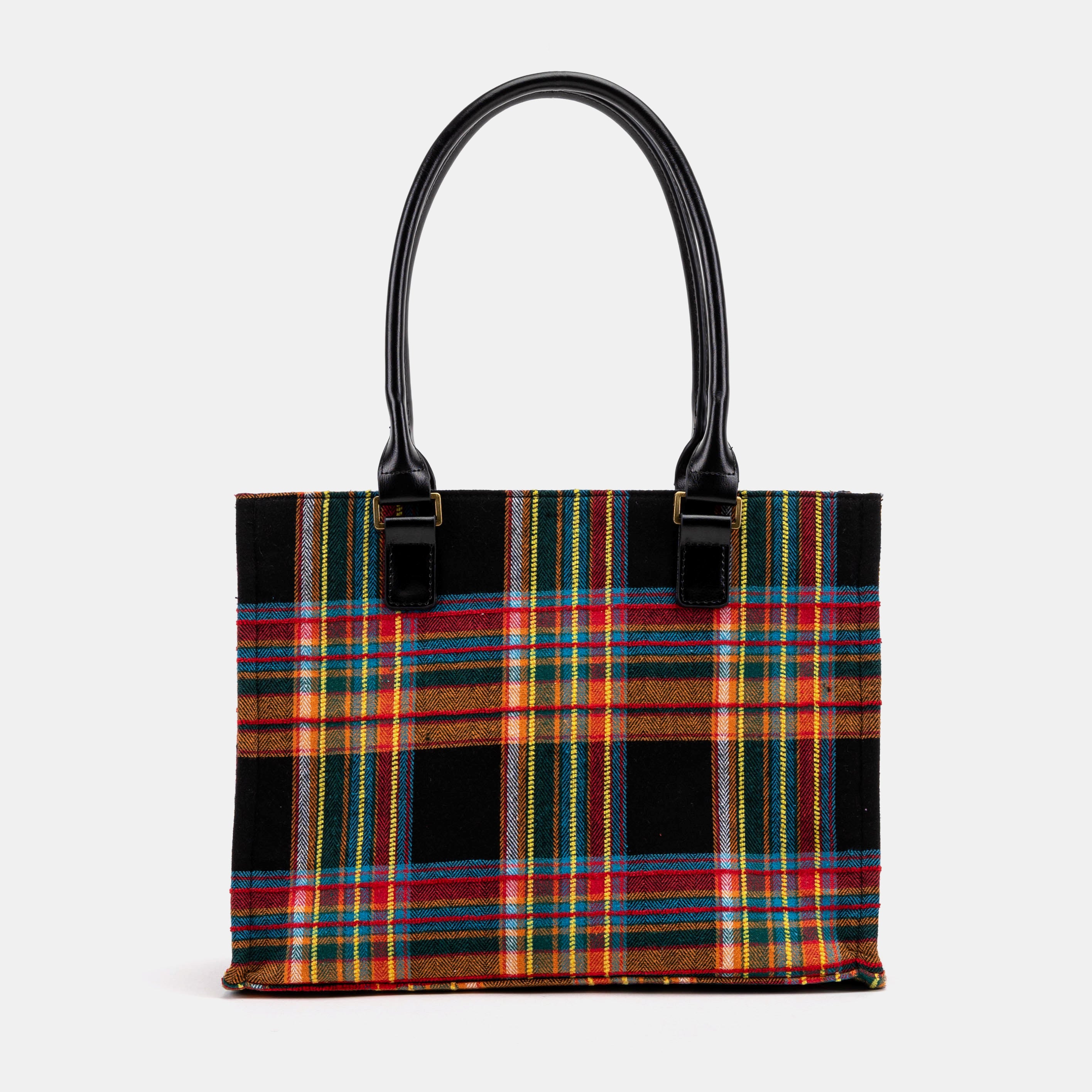 Tartan Stewart Black Laptop Work Tote Carpetbag of America main