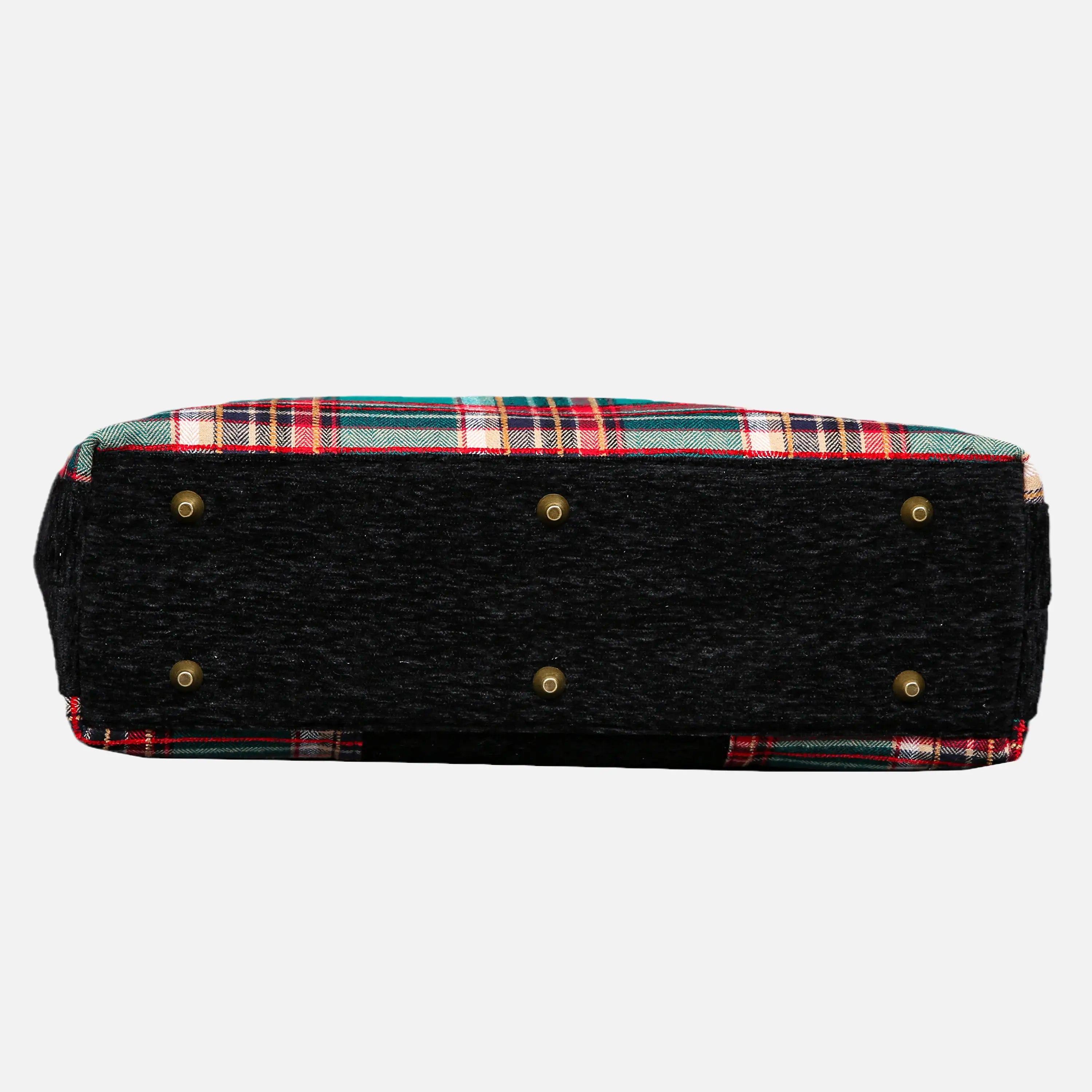 Tartan Stewart Green carpet bag  of America bottom
