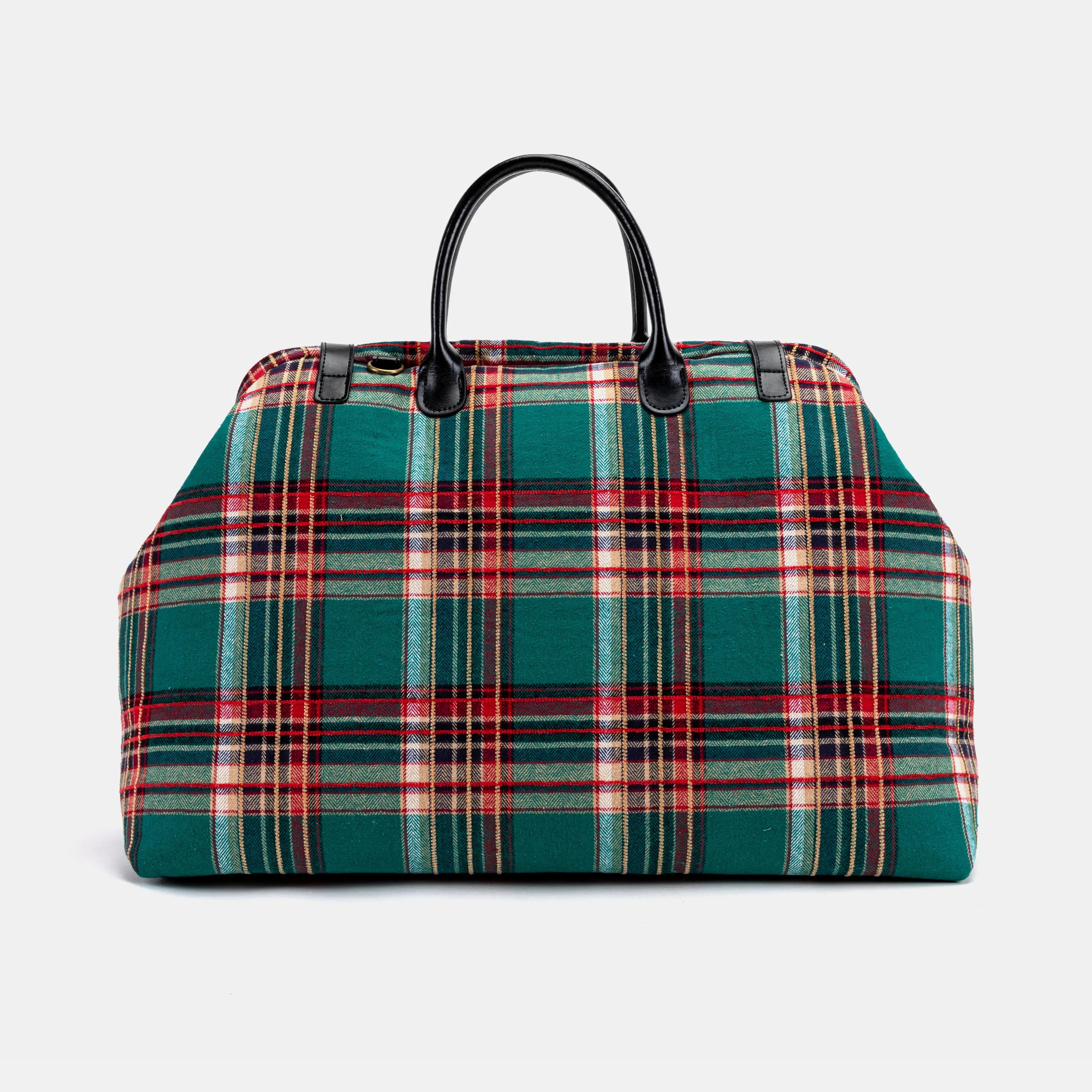 Tartan Stewart Green Large Carpetbag Carpetbag of America back