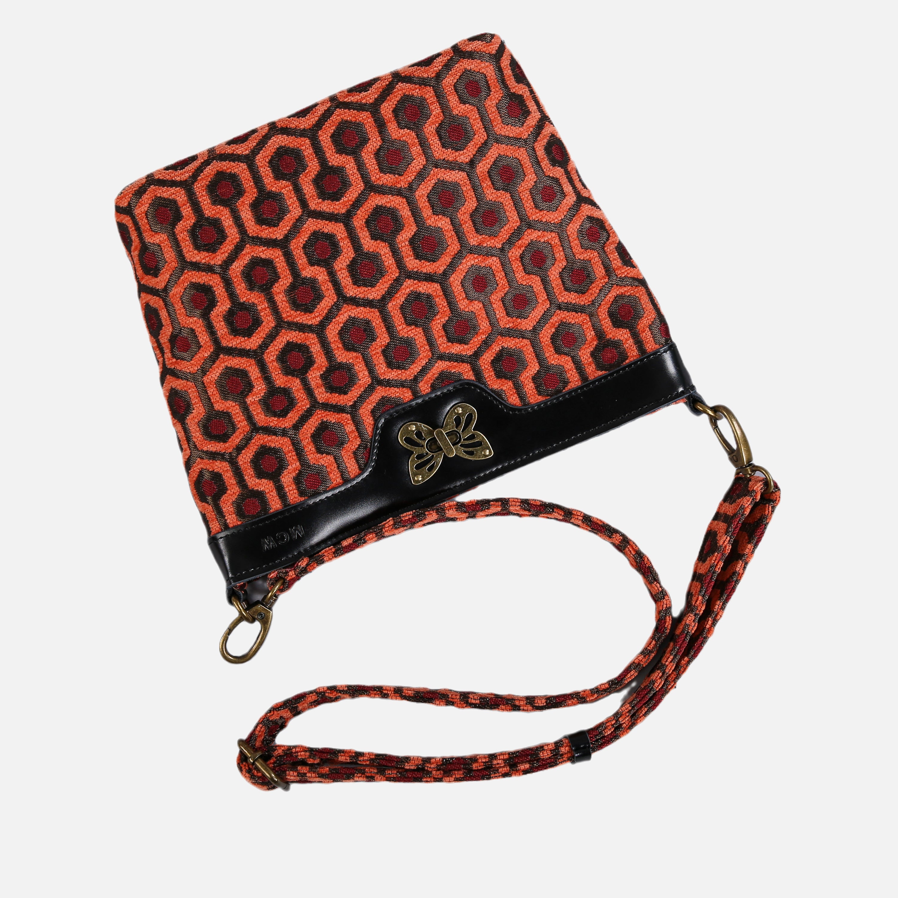 "The Shining" Overlook Hotel Carpet Crossbody Bag carpet bag MCW Handmade of America lay flat