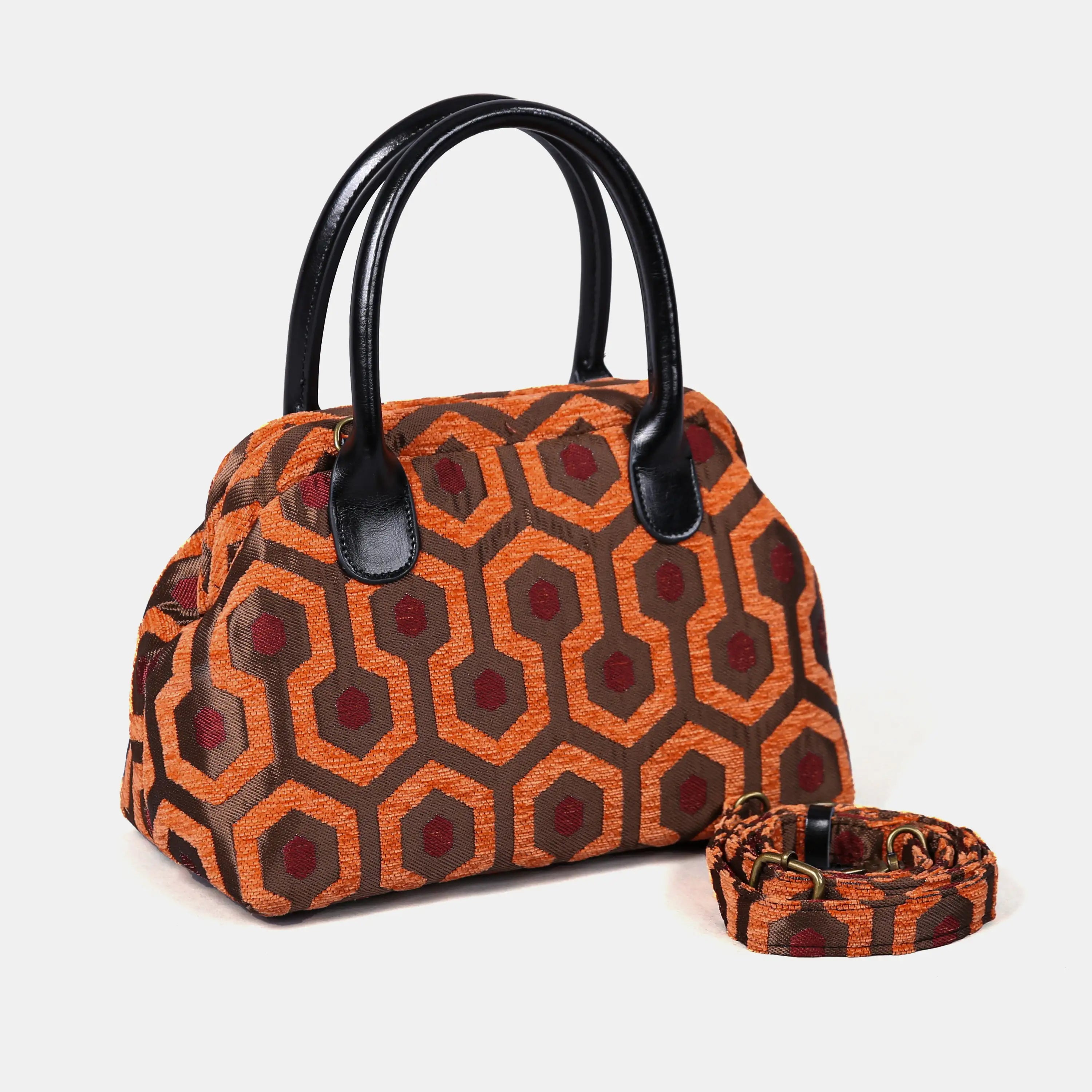 "The Shining" Overlook Hotel Carpet Satchel carpet bag MCW Handmade of America with strap