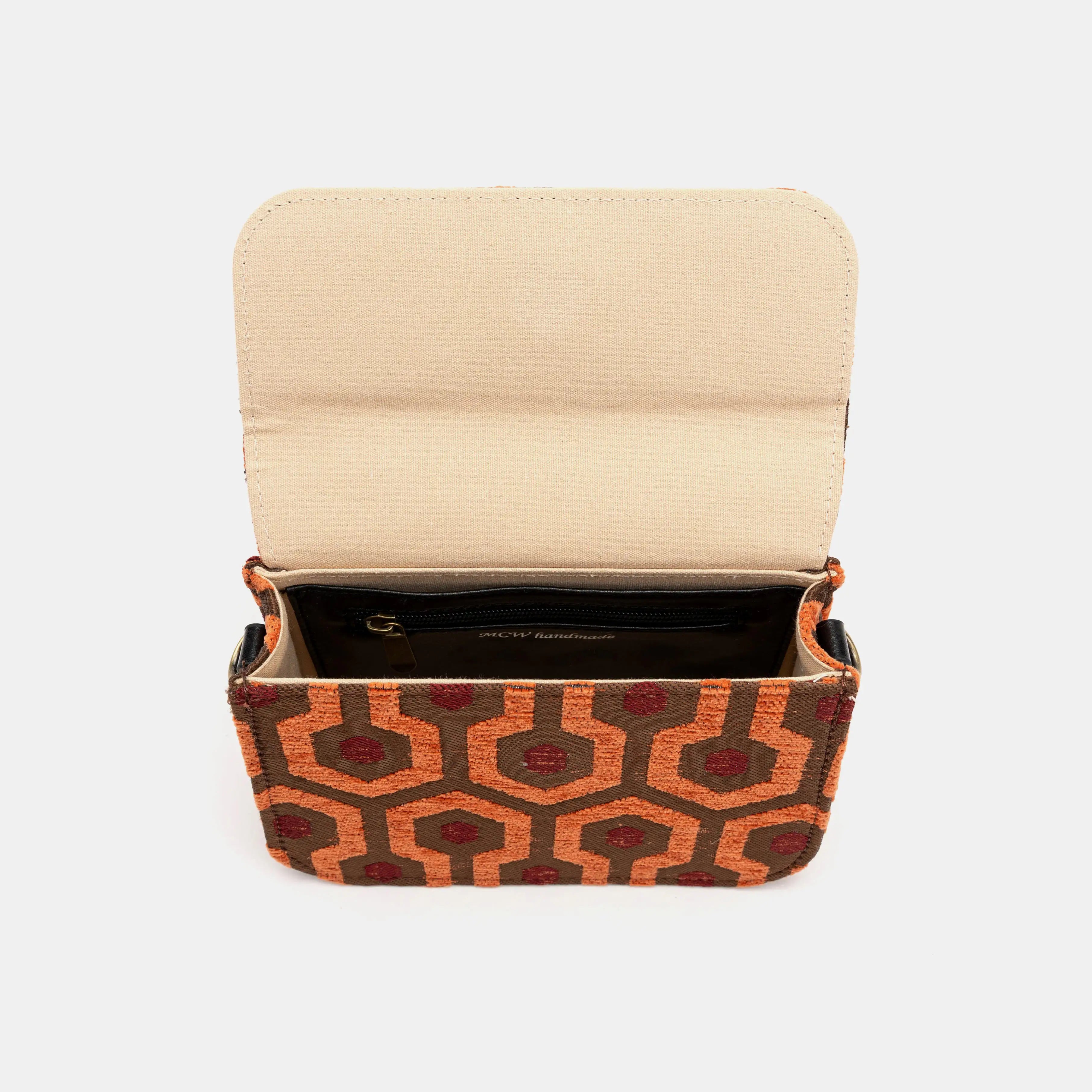 "The Shining" Overlook Hotel Flap Crossbody Bag Carpetbag of America open