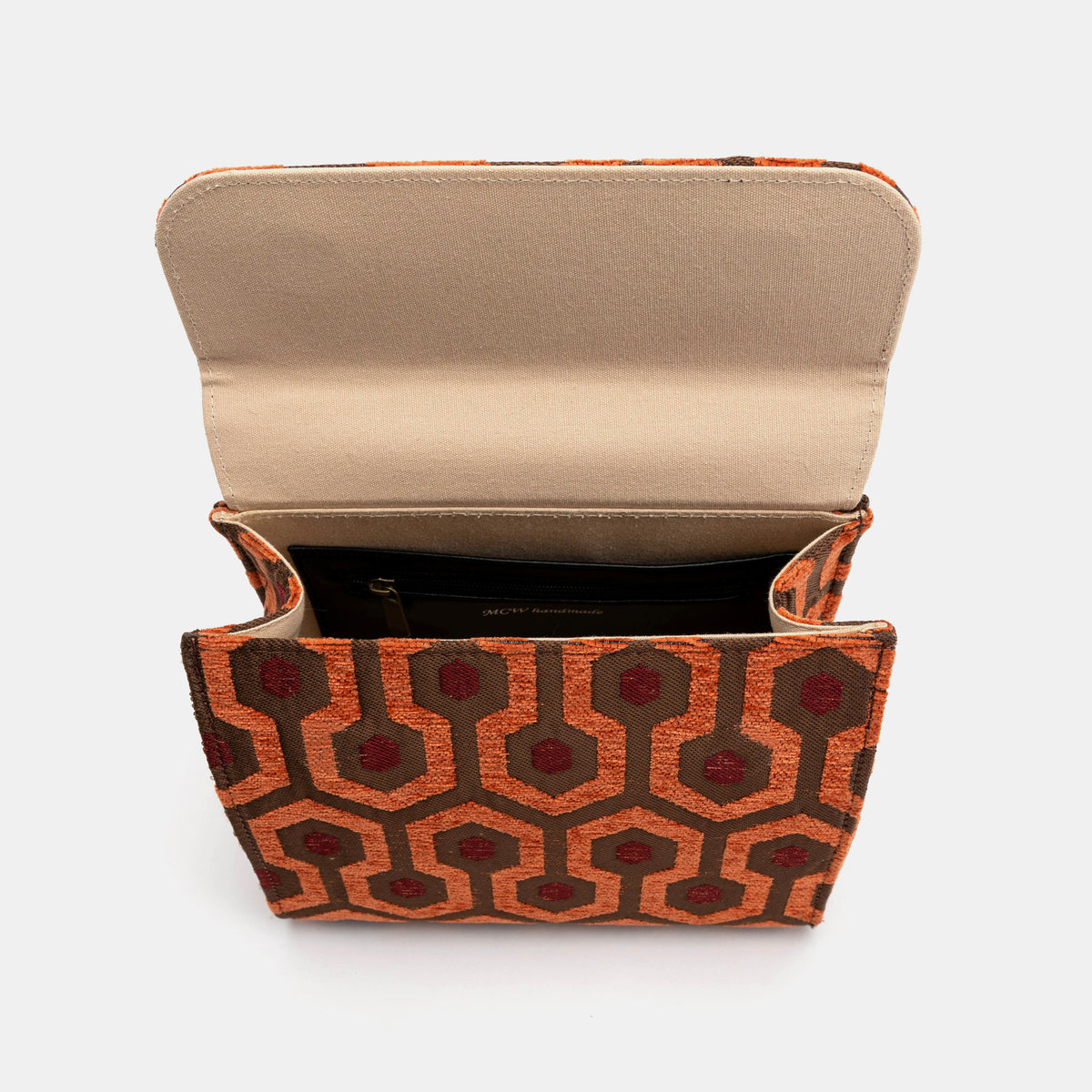 "The Shining" Overlook Hotel Flap Satchel Carpetbag of America inside