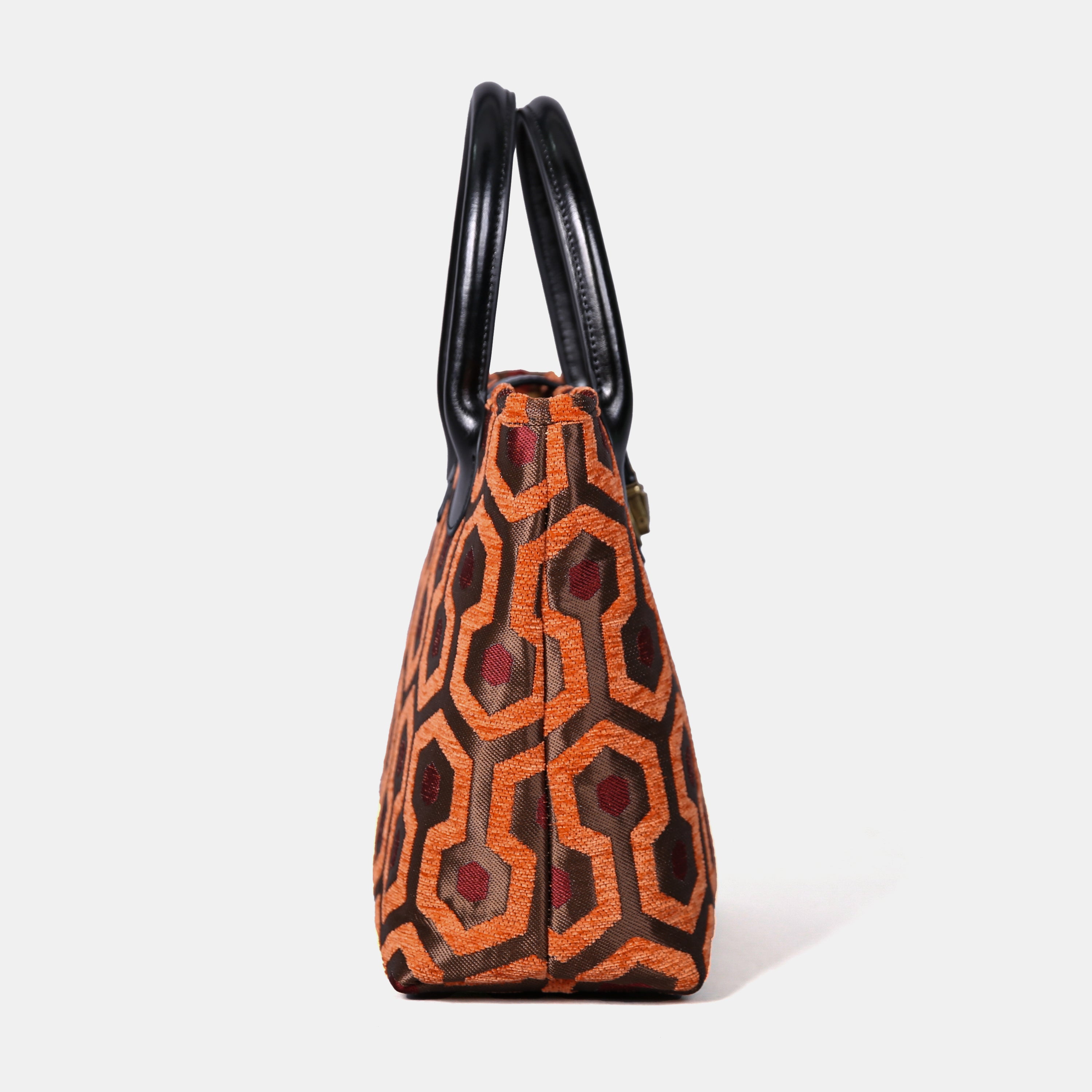 "The Shining" Overlook Hotel Tuck Lock Carpet Satchel carpet bag MCW Handmade of America side