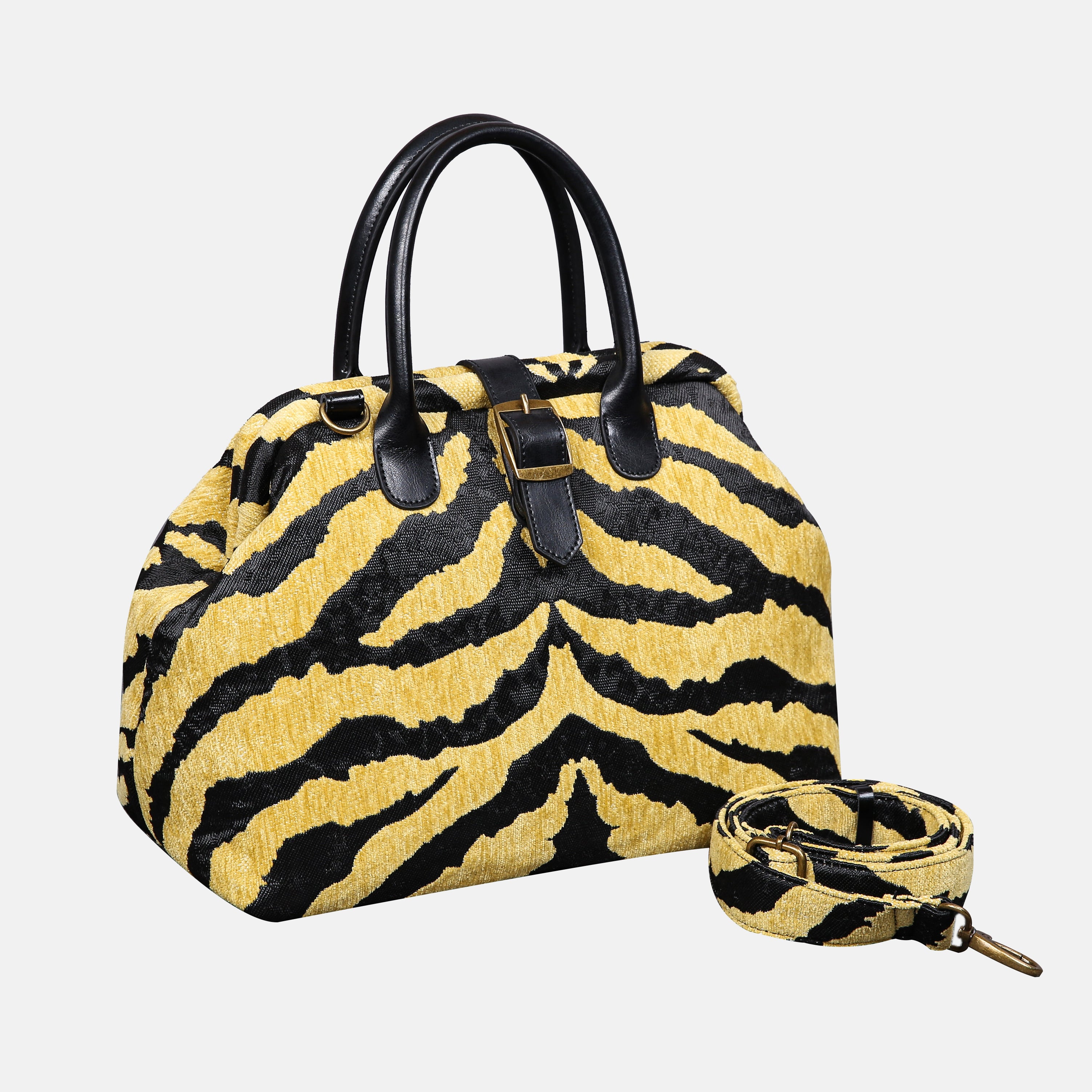 Tiger Stripe Carpet Handbag Purse of America with shoulder strap