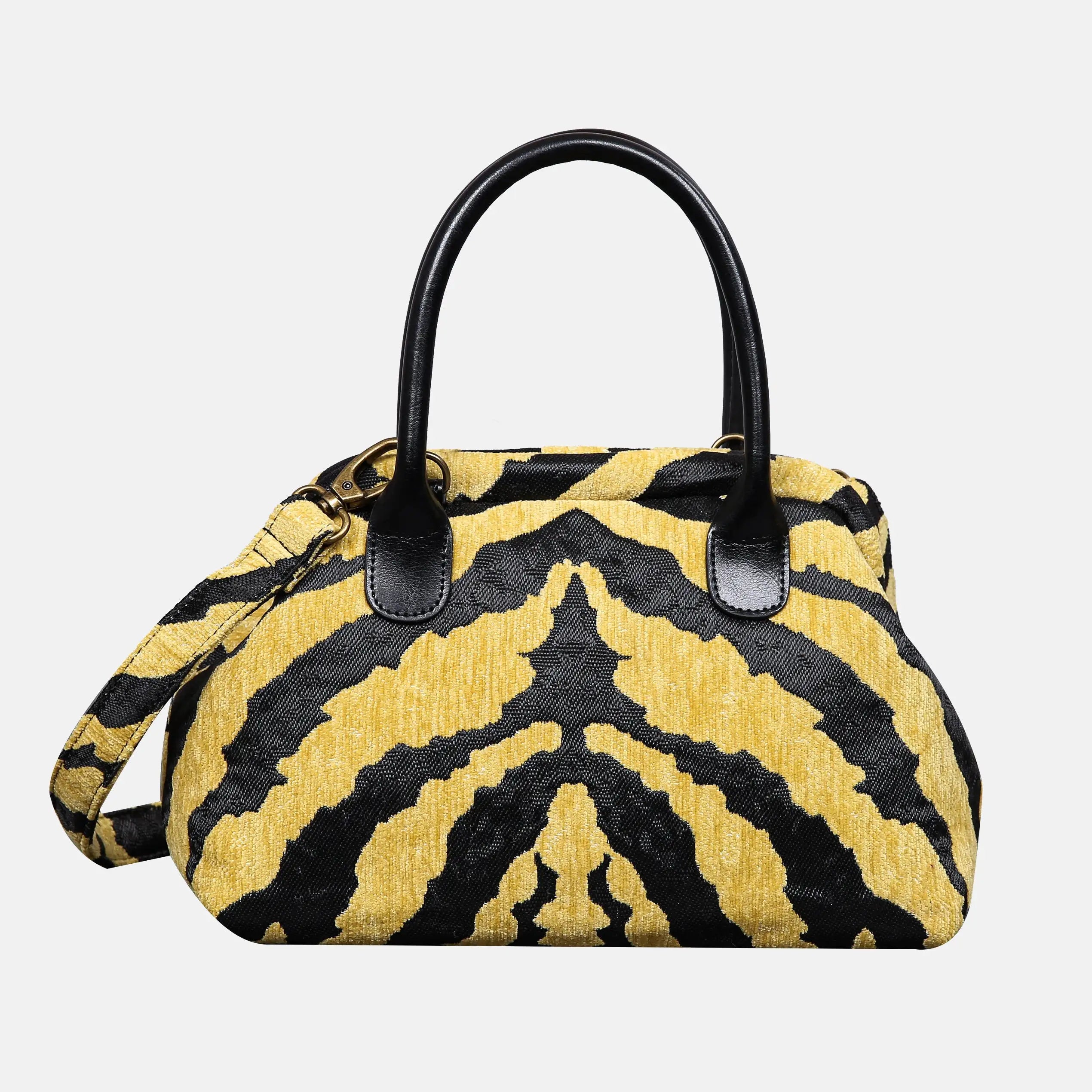 Zebra Daffodil Carpet Satchel carpet bag MCW Handmade of America main