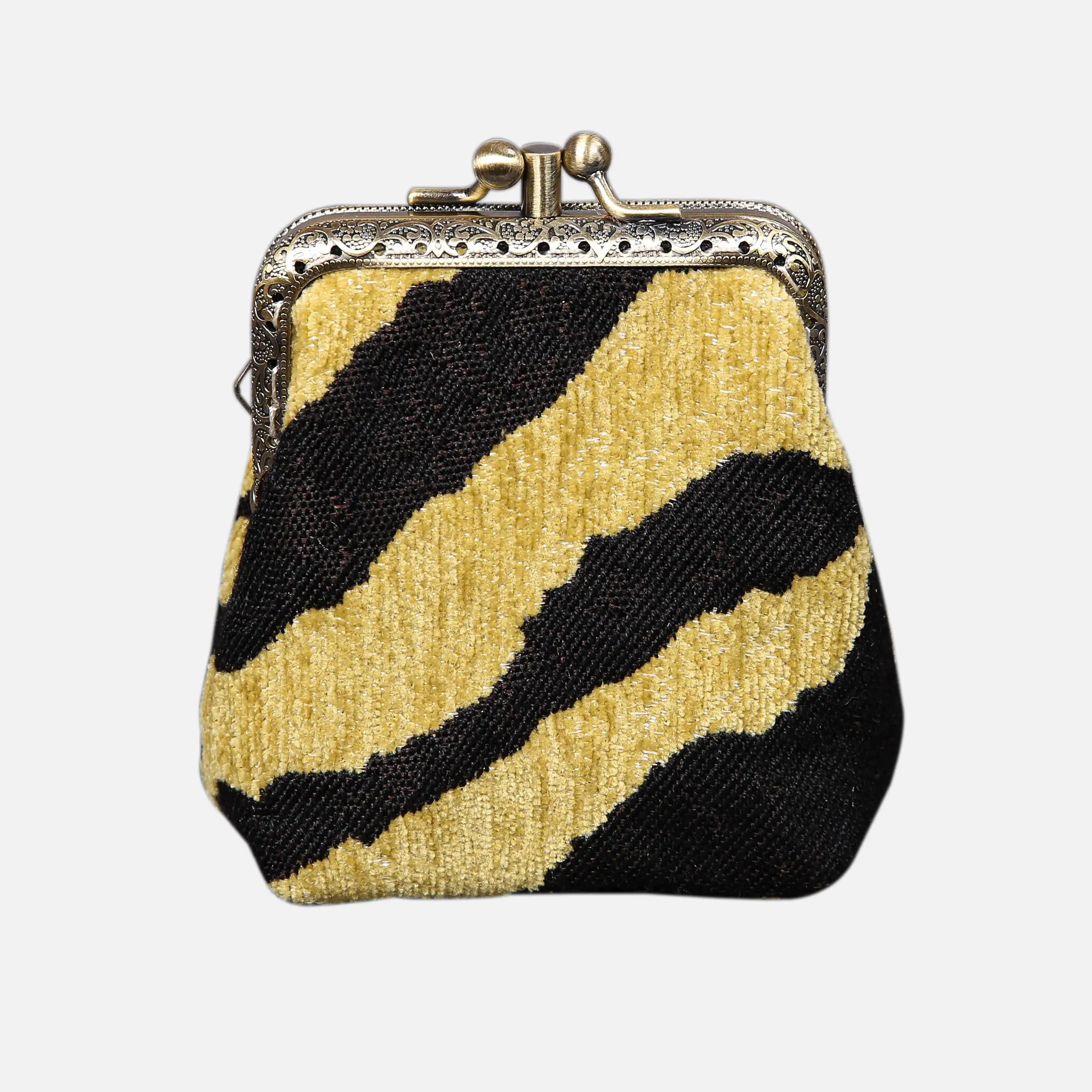 Tiger Stripes Double Kiss Clasp Coin Purse of Americab front-2