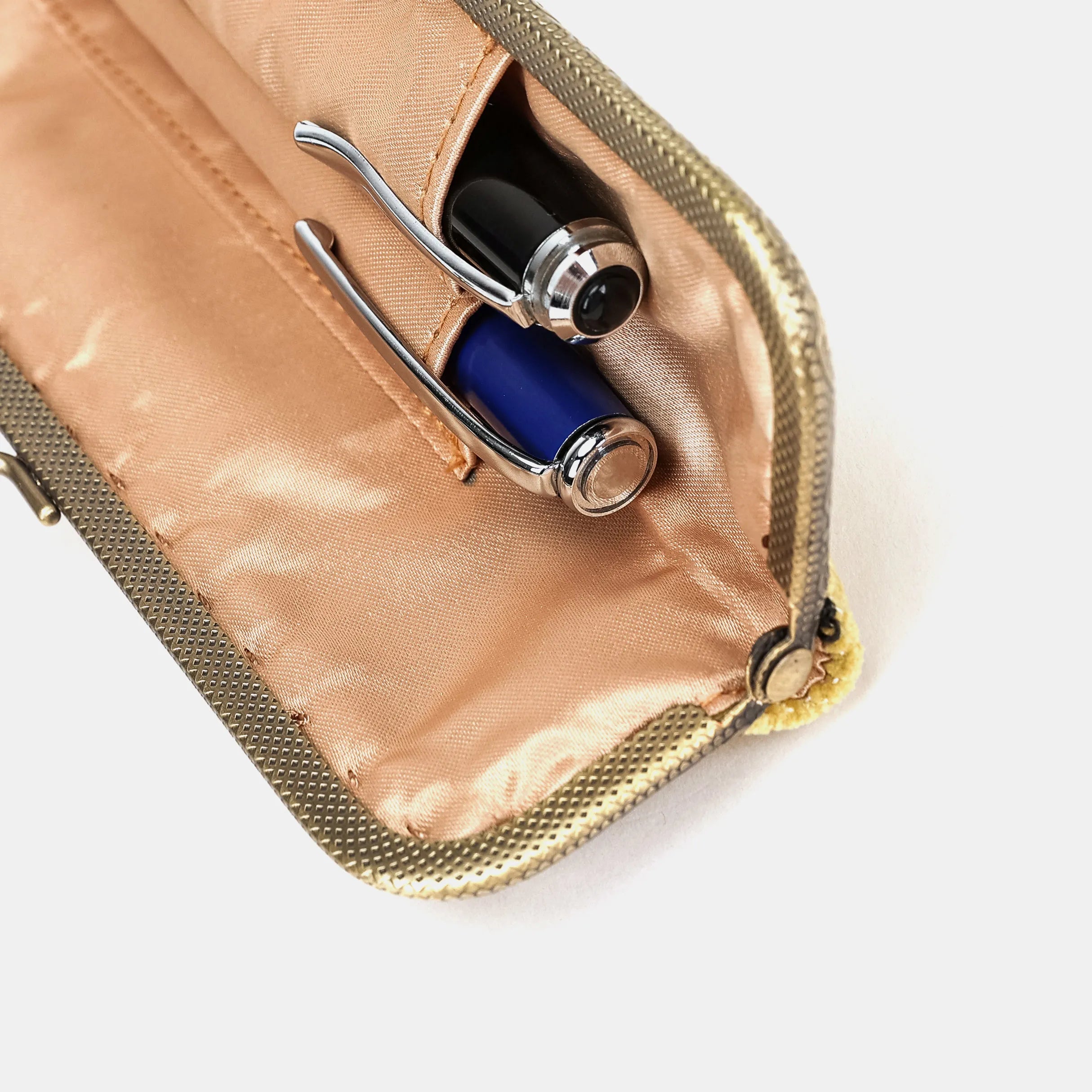 Tiger Stripe Duo Pen Case Carpetbag of America detail